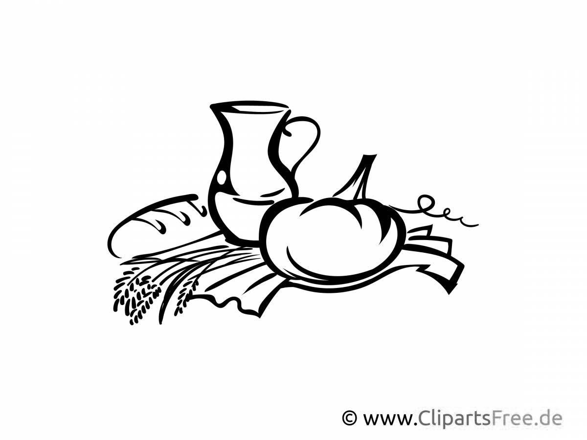 Coloring page stylish belarusian cuisine