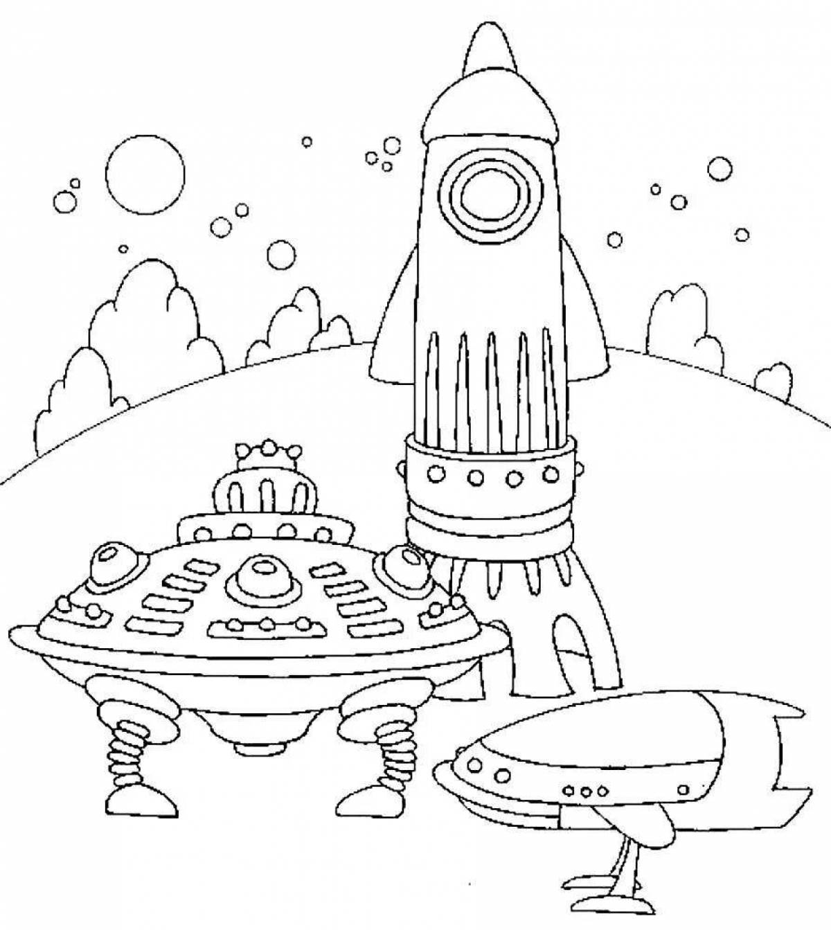Coloring book amazing space city