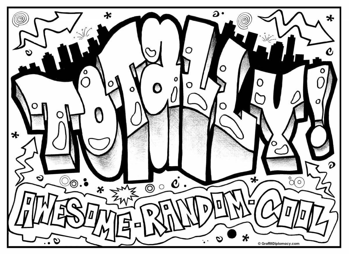 Graffiti colored educational coloring page