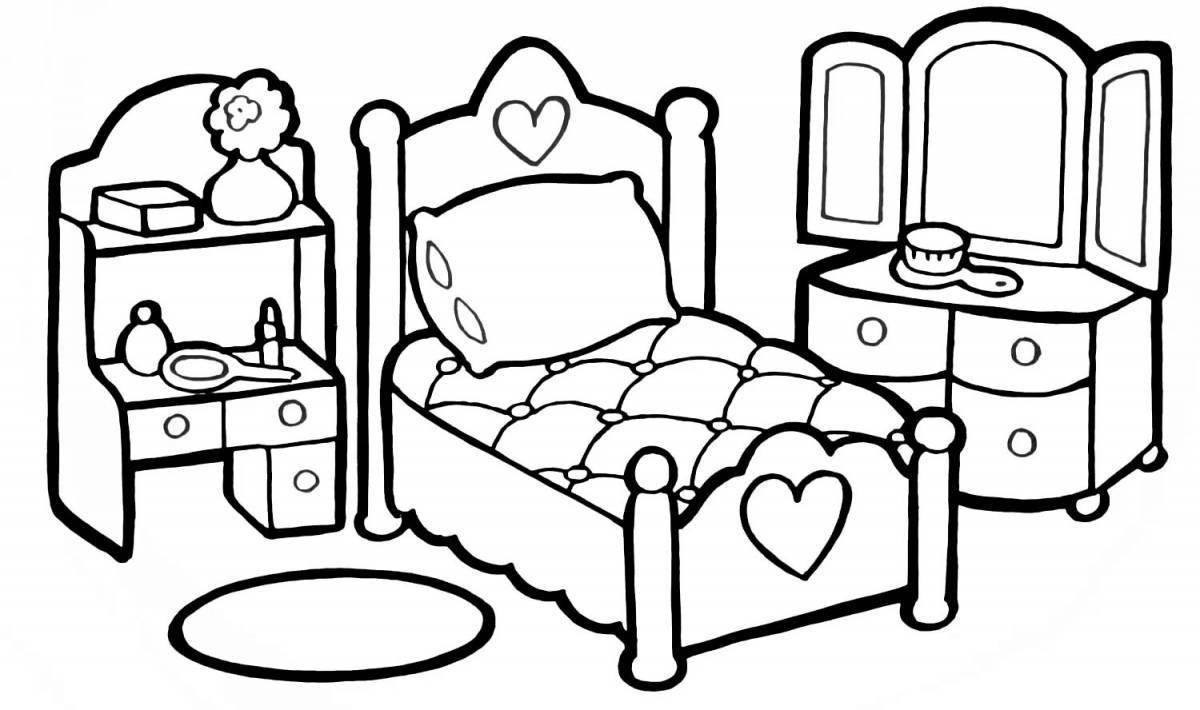 Playful room eater coloring page