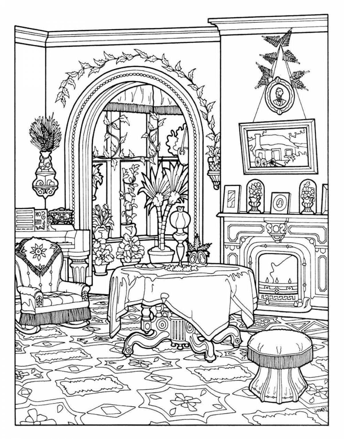 Coloring page sweet room eater