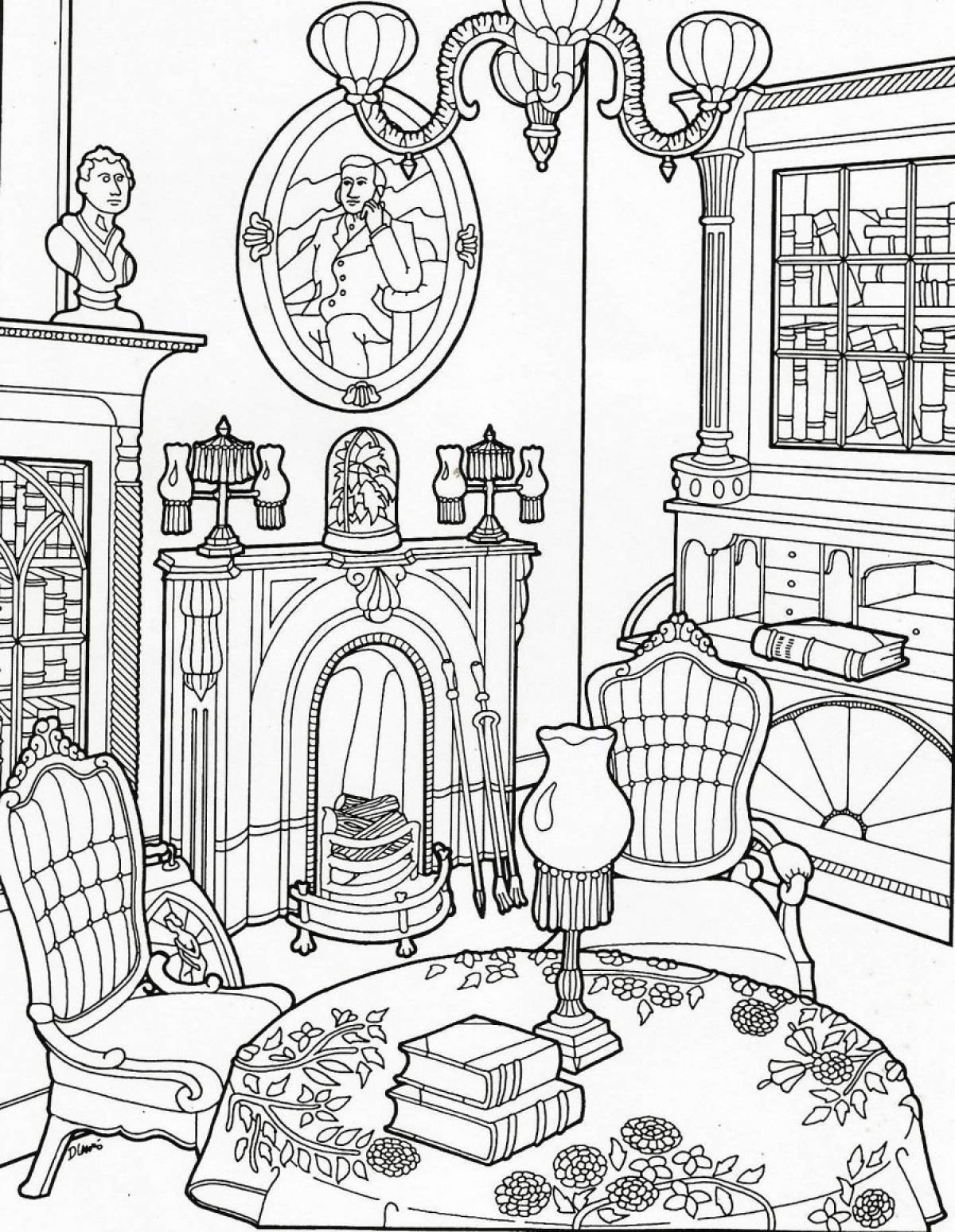 Outlandish room eater coloring page