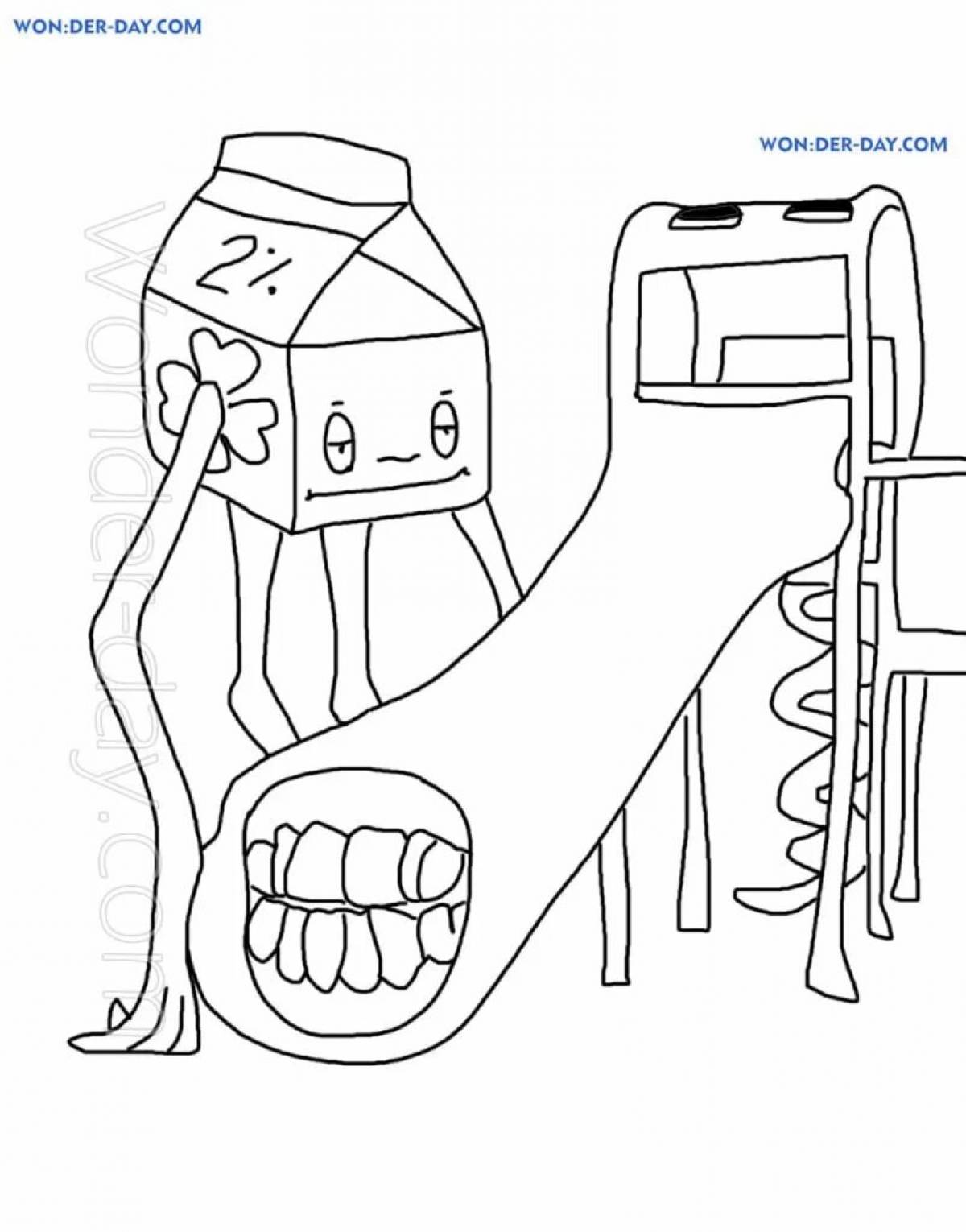 Coloring page strange room eater