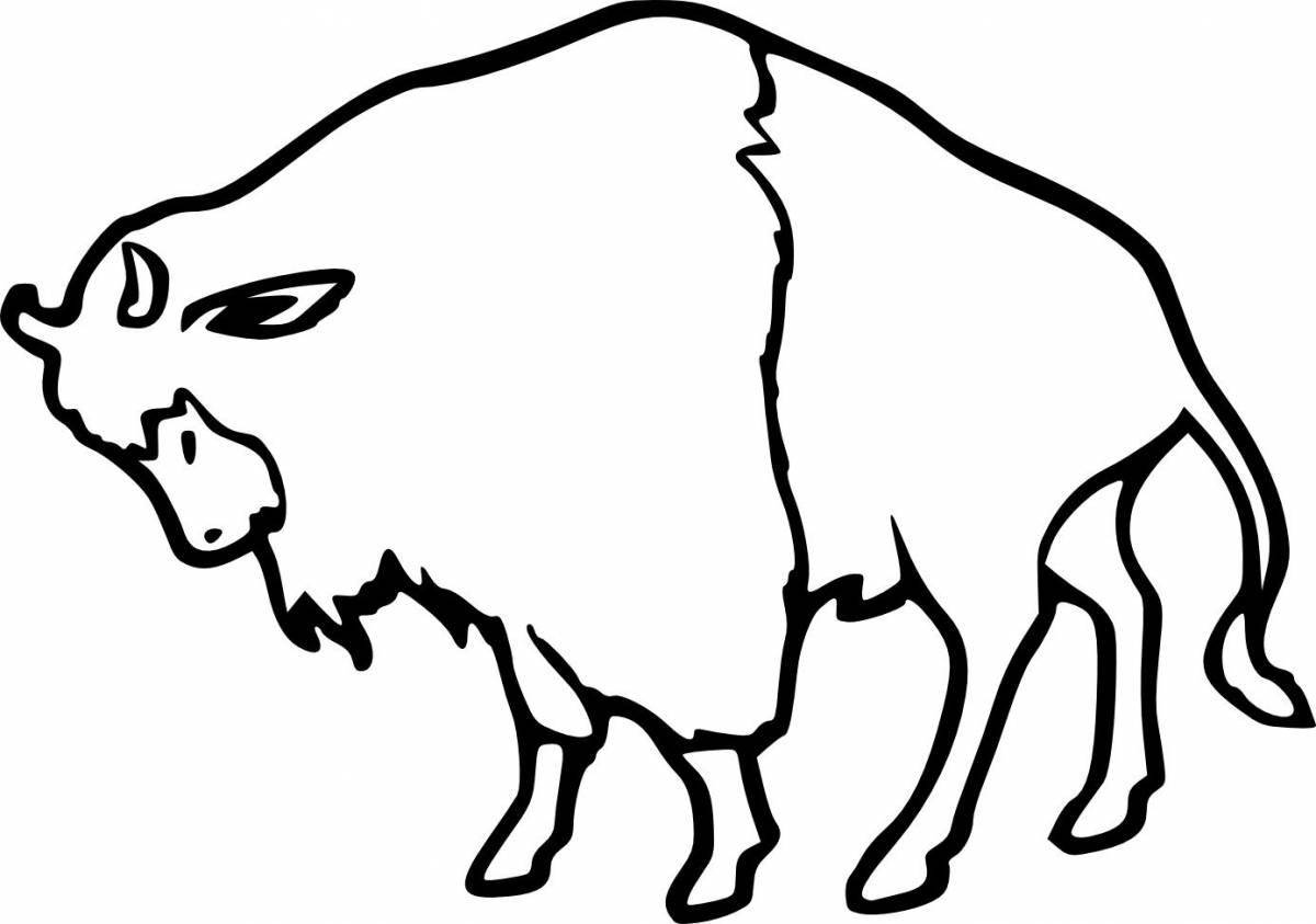 Awesome bison coloring page