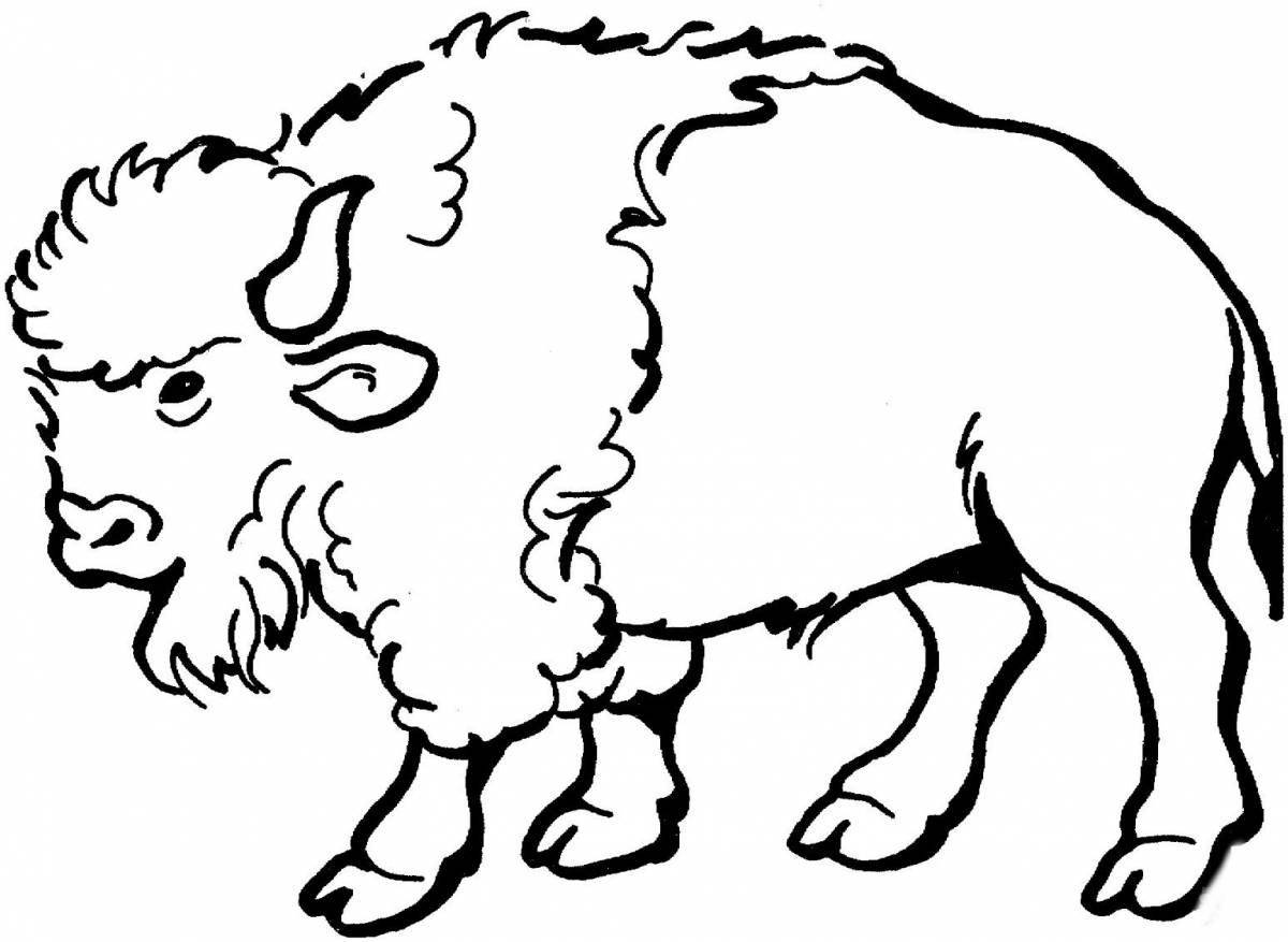 Coloring book shiny bison