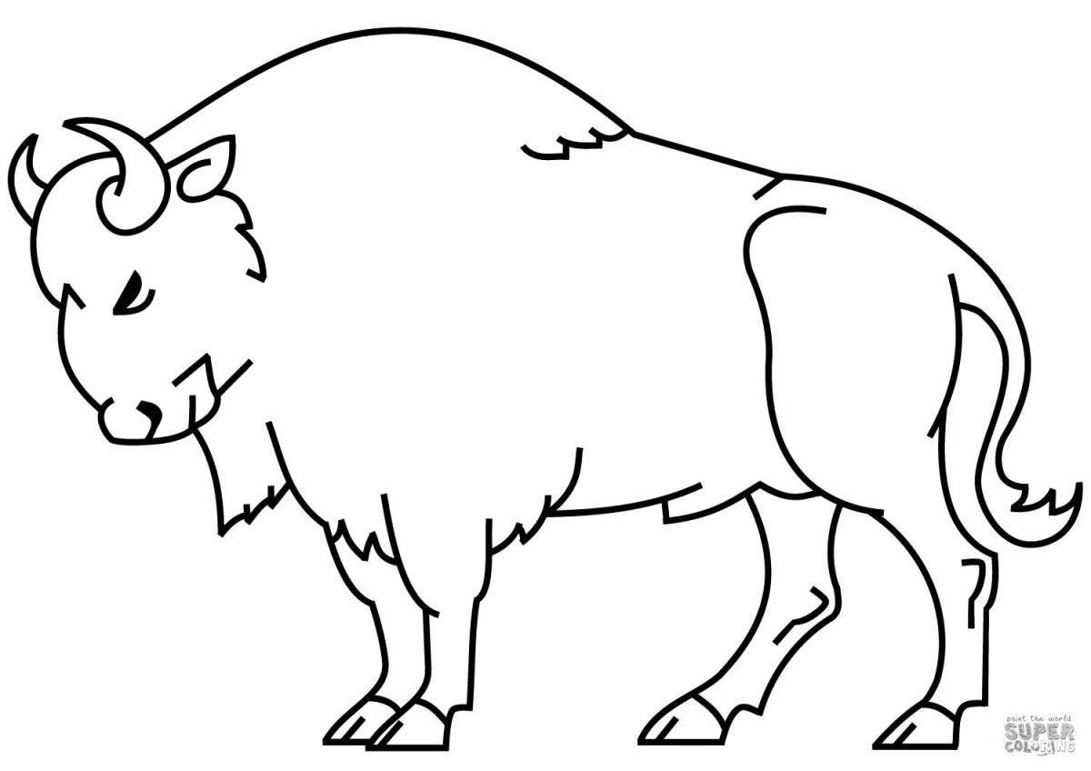 Luxury bison coloring page