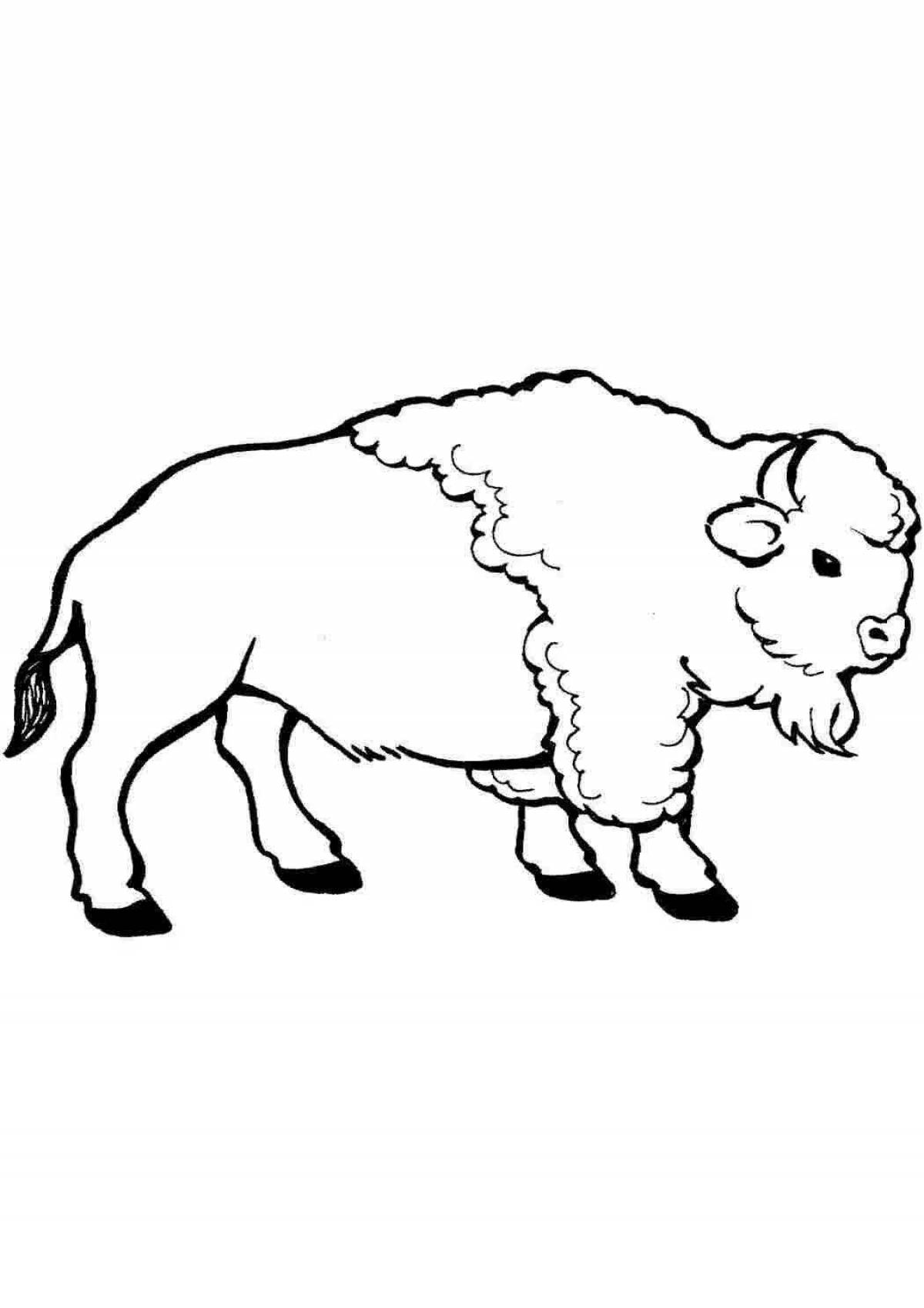 Majestic bison figurine coloring page