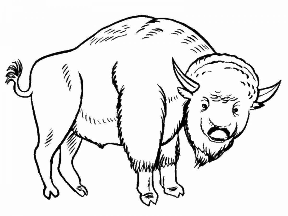 Violent bison coloring page