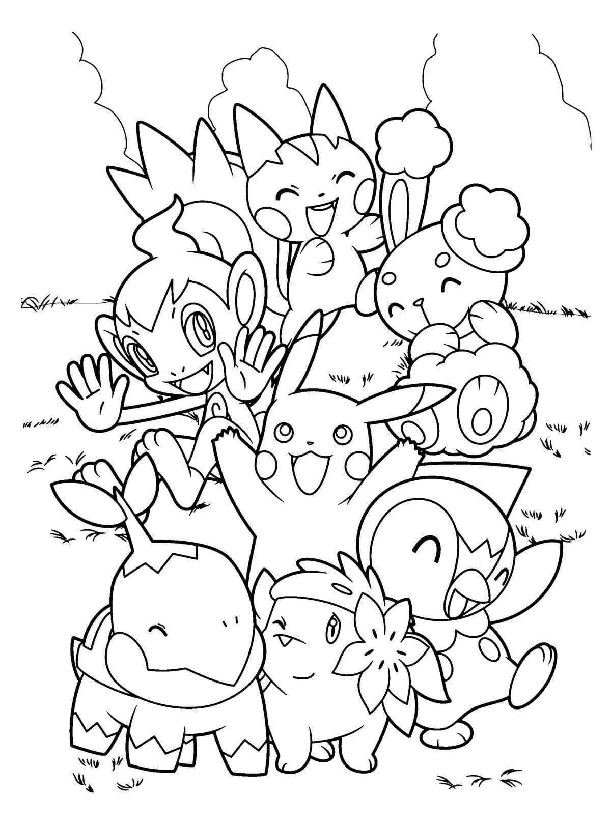 Coloring book cheerful chimchar