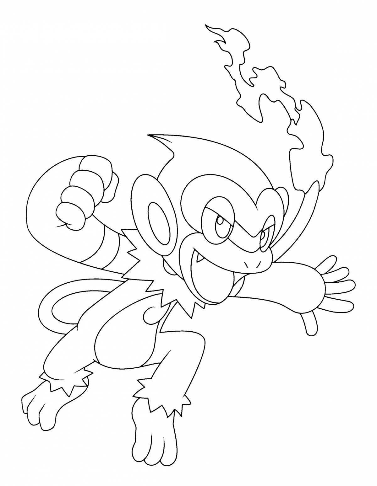 Cute chimchar coloring book