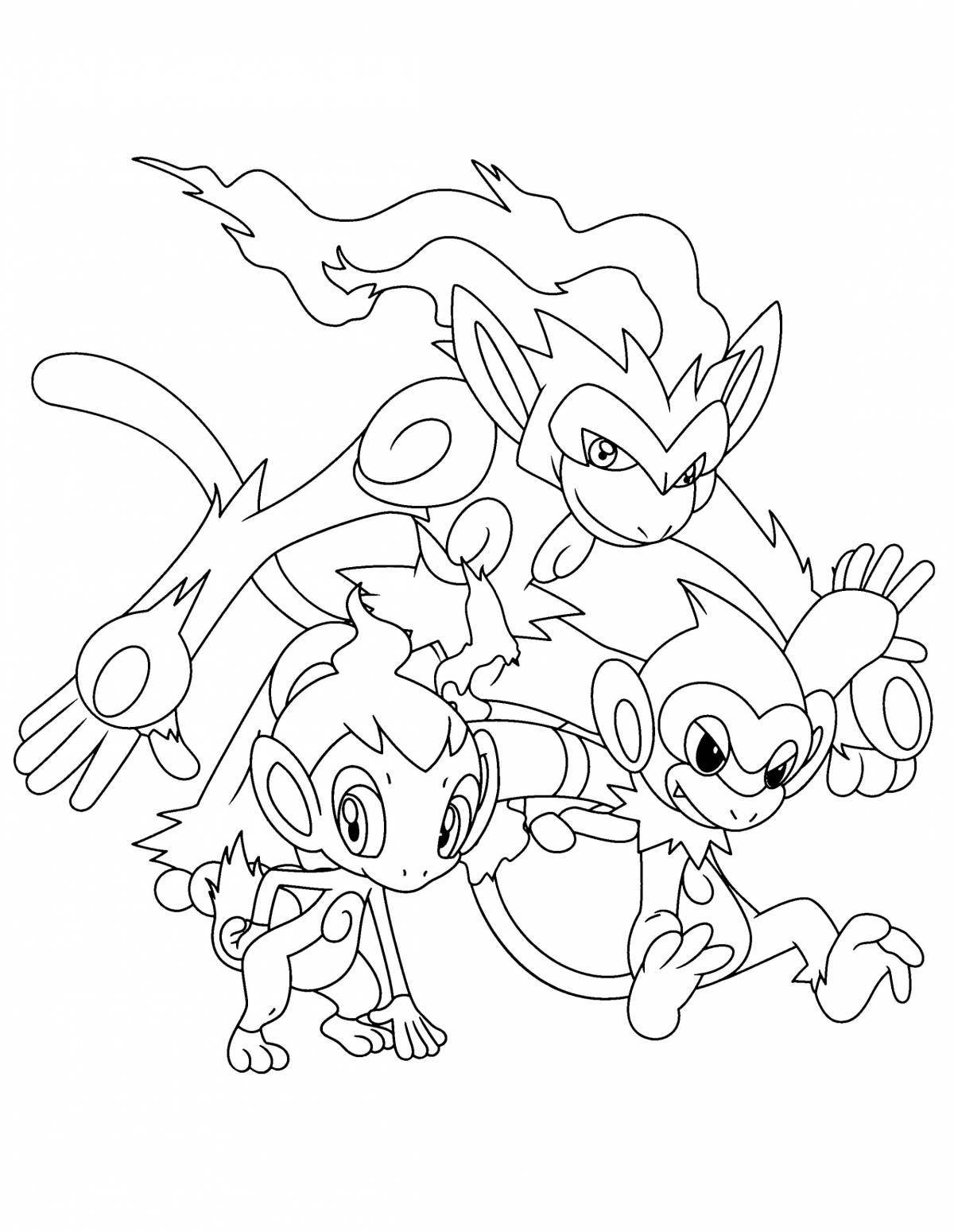 Chimchar live coloring page