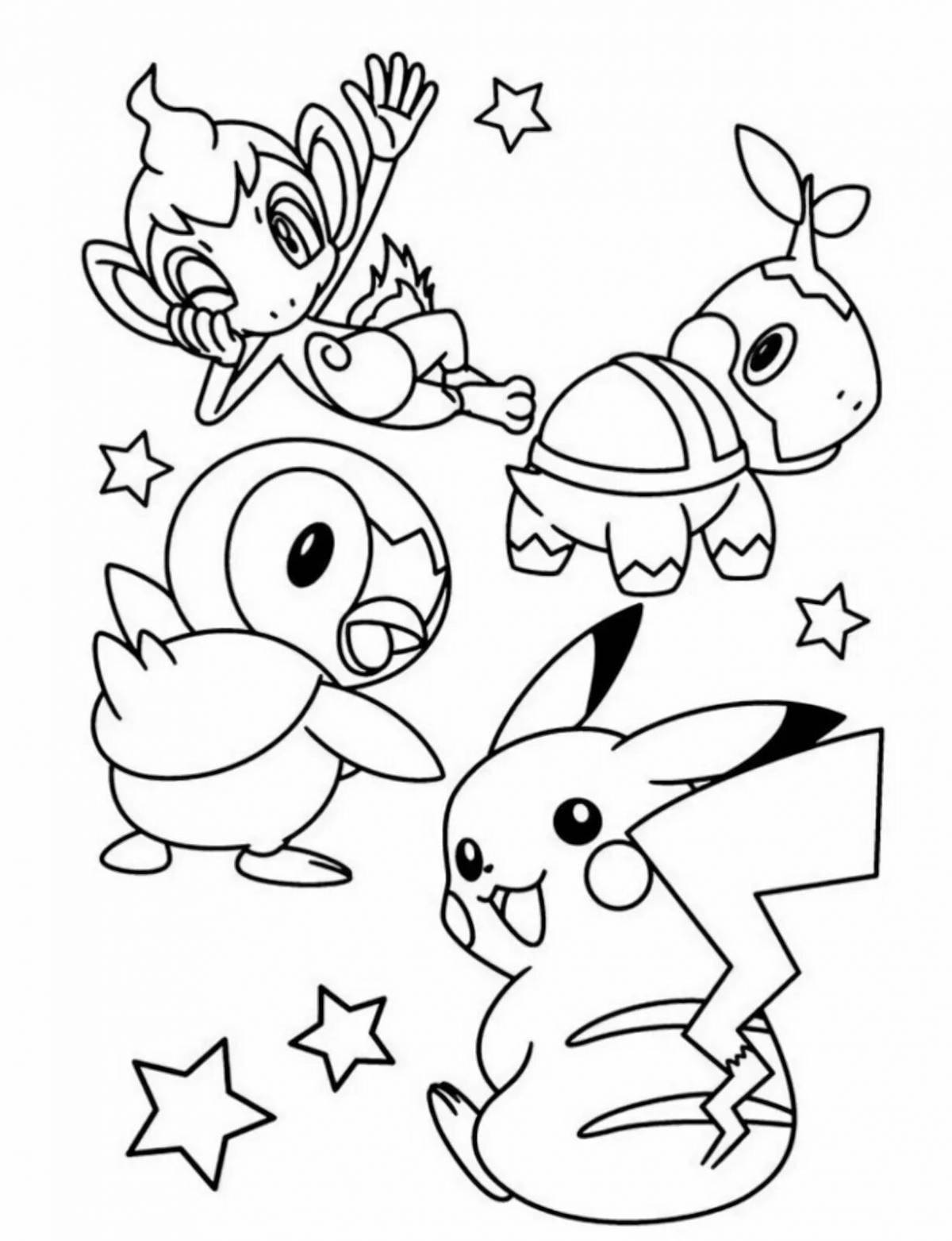 Charming chimchar coloring page