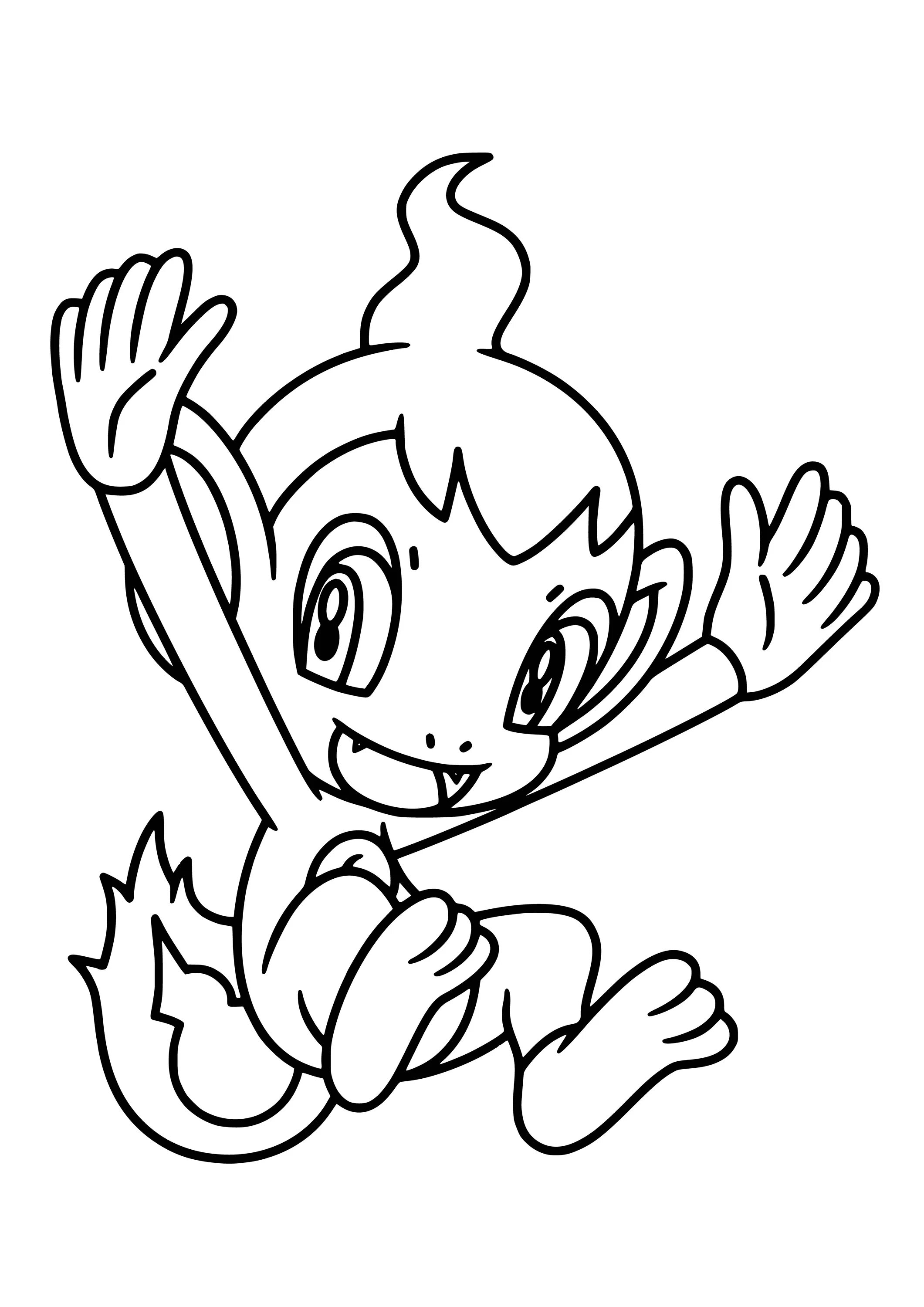 Glamorous chimchar coloring page