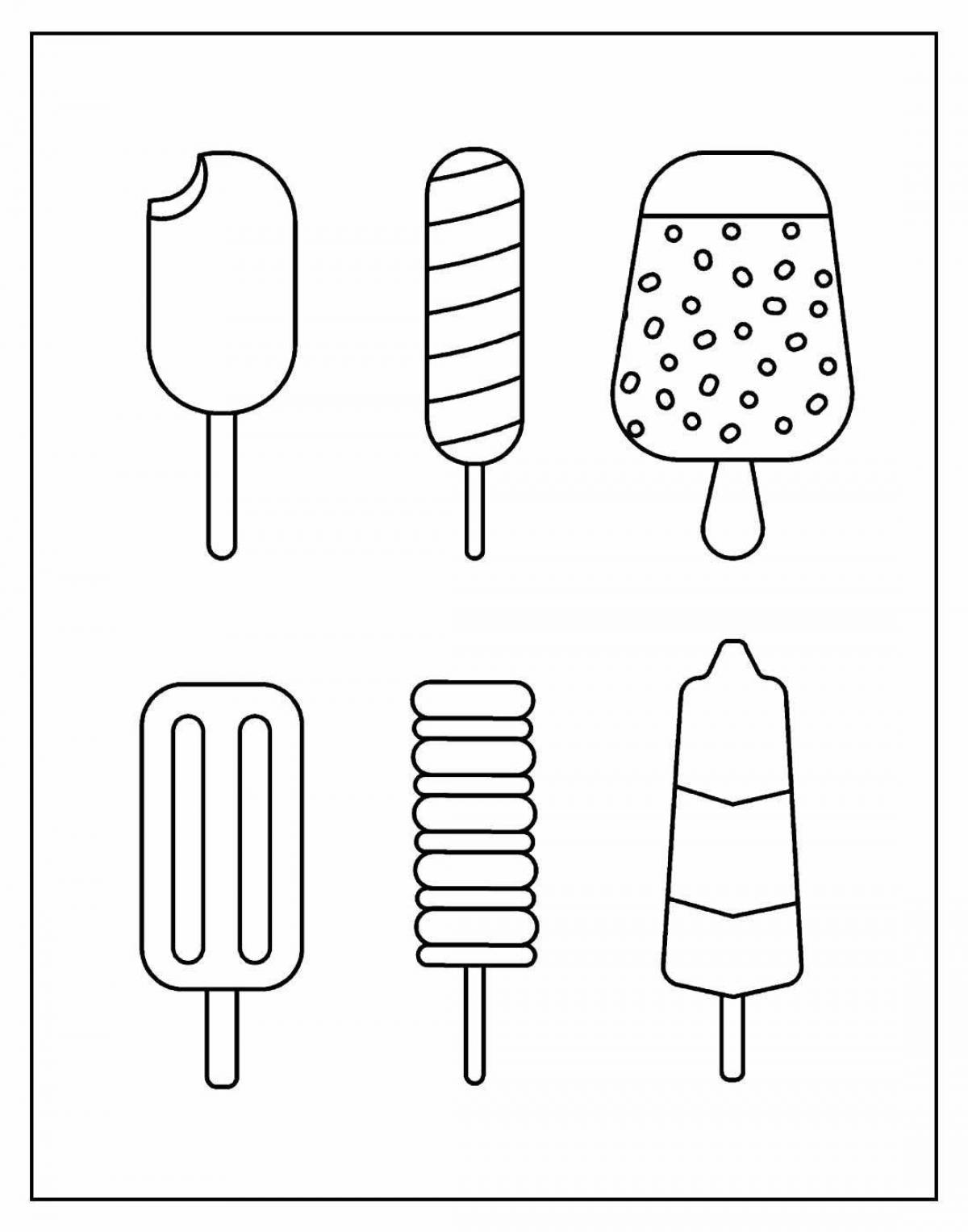 Fun ice popsicle coloring page