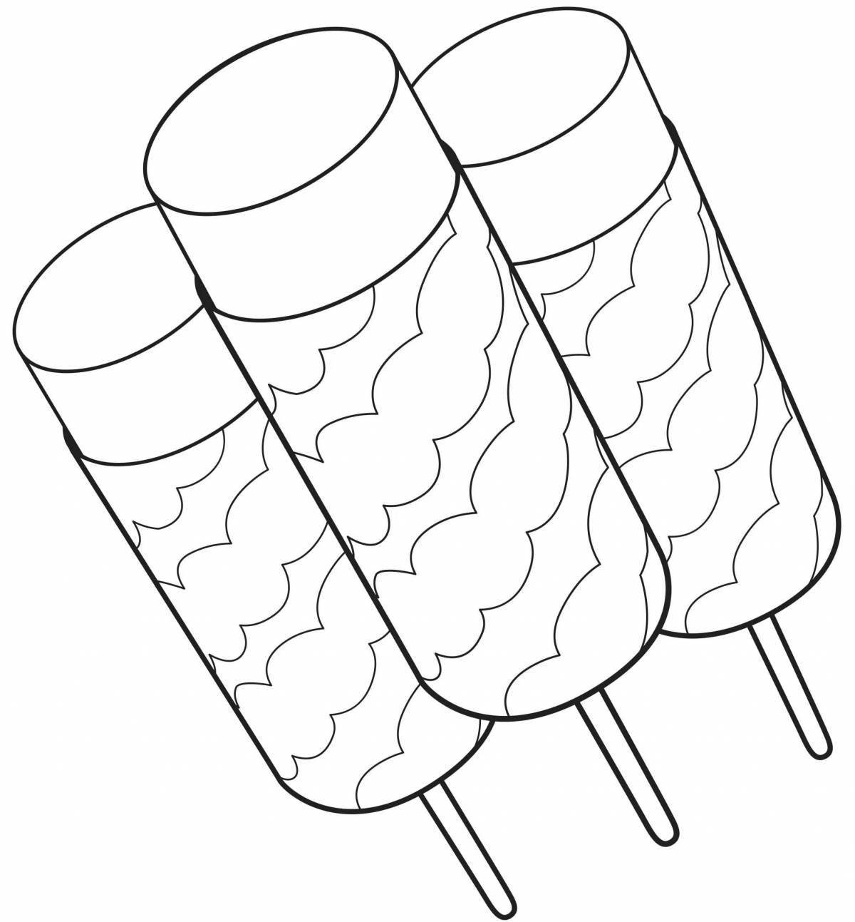 Playful popsicle coloring page