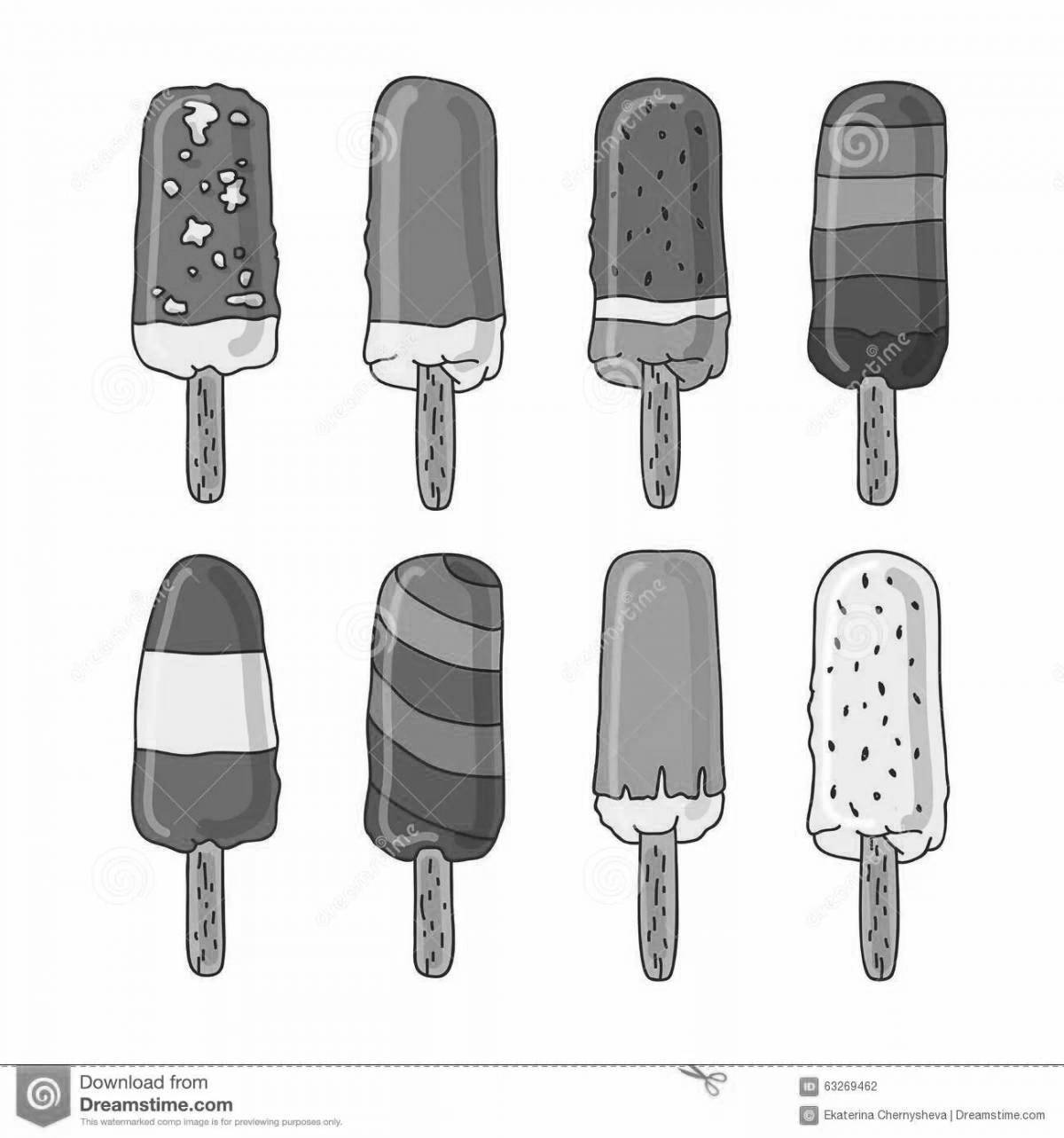 Cute popsicle coloring page