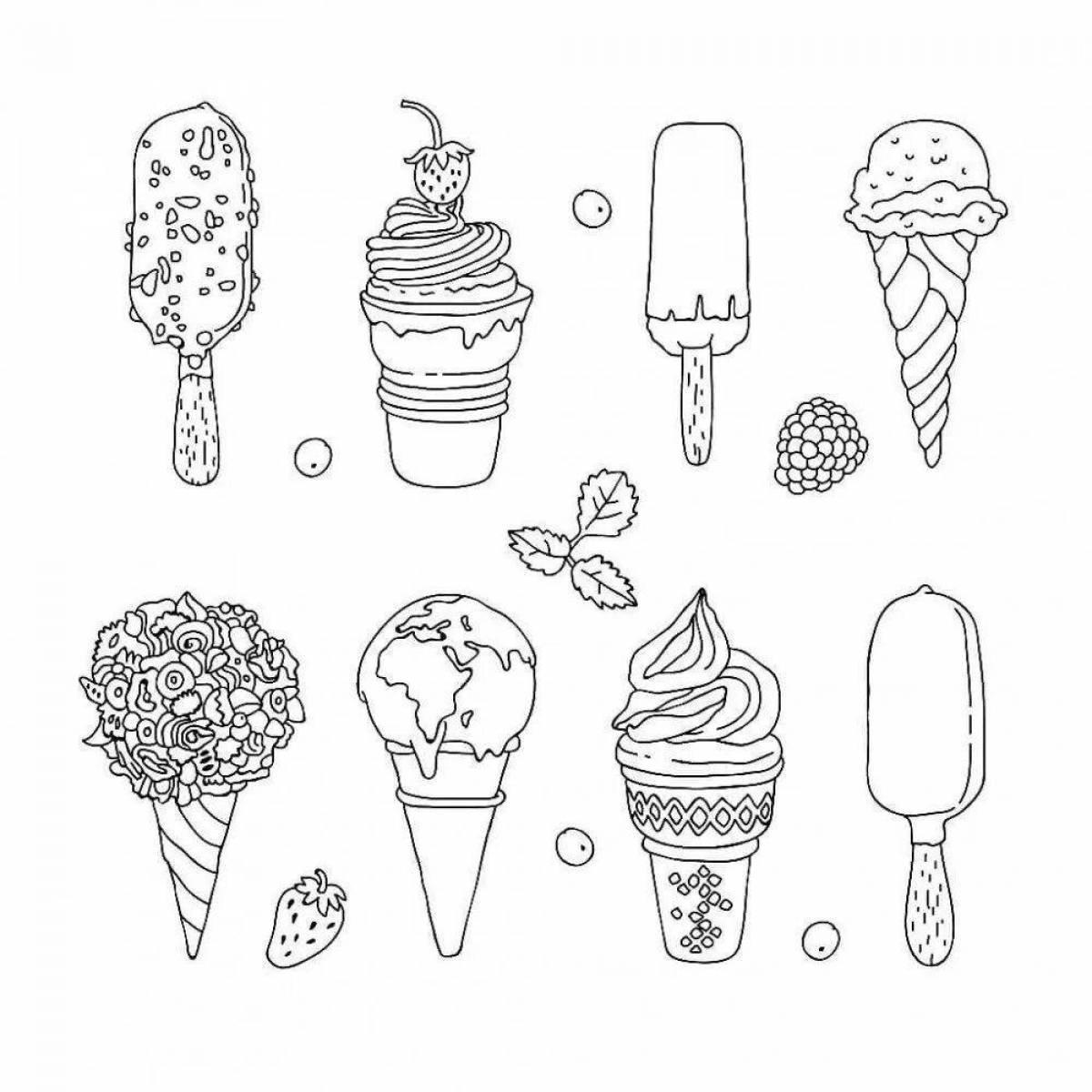 Friendly popsicle coloring page