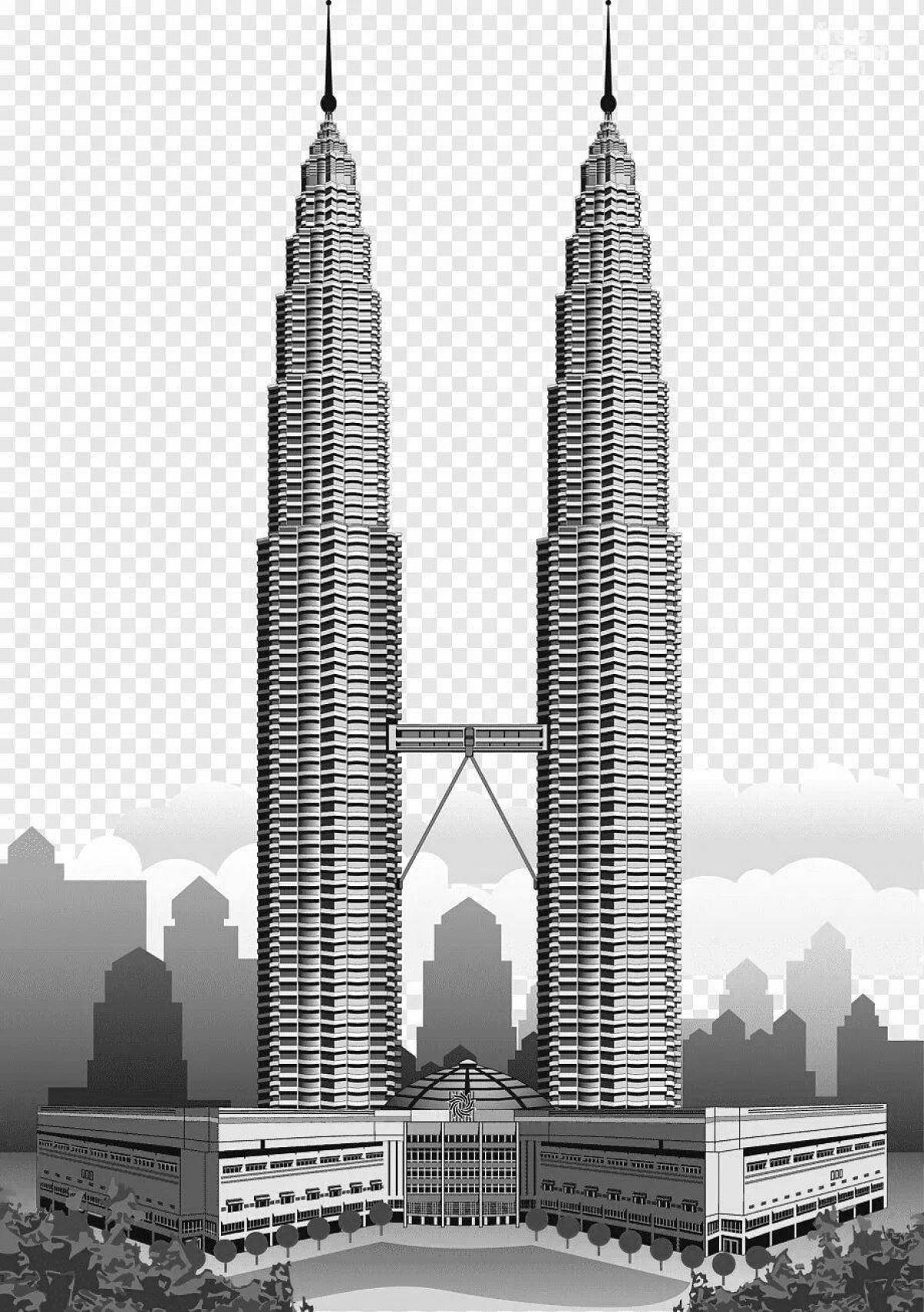 Generous Twin Towers coloring page