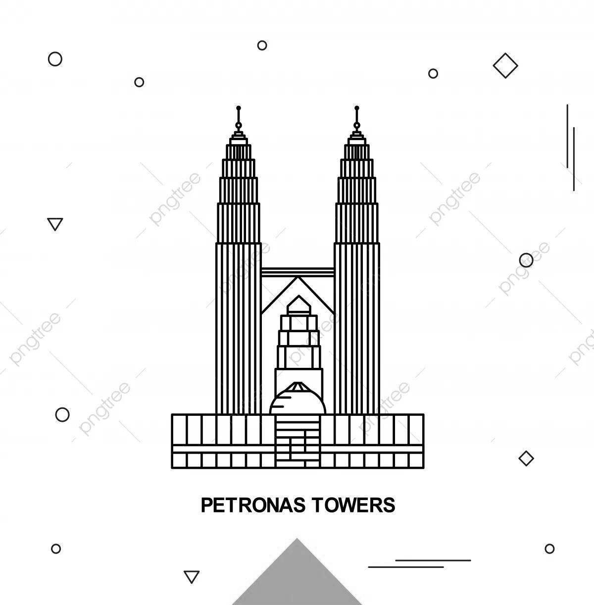 Glorious Twin Towers coloring page