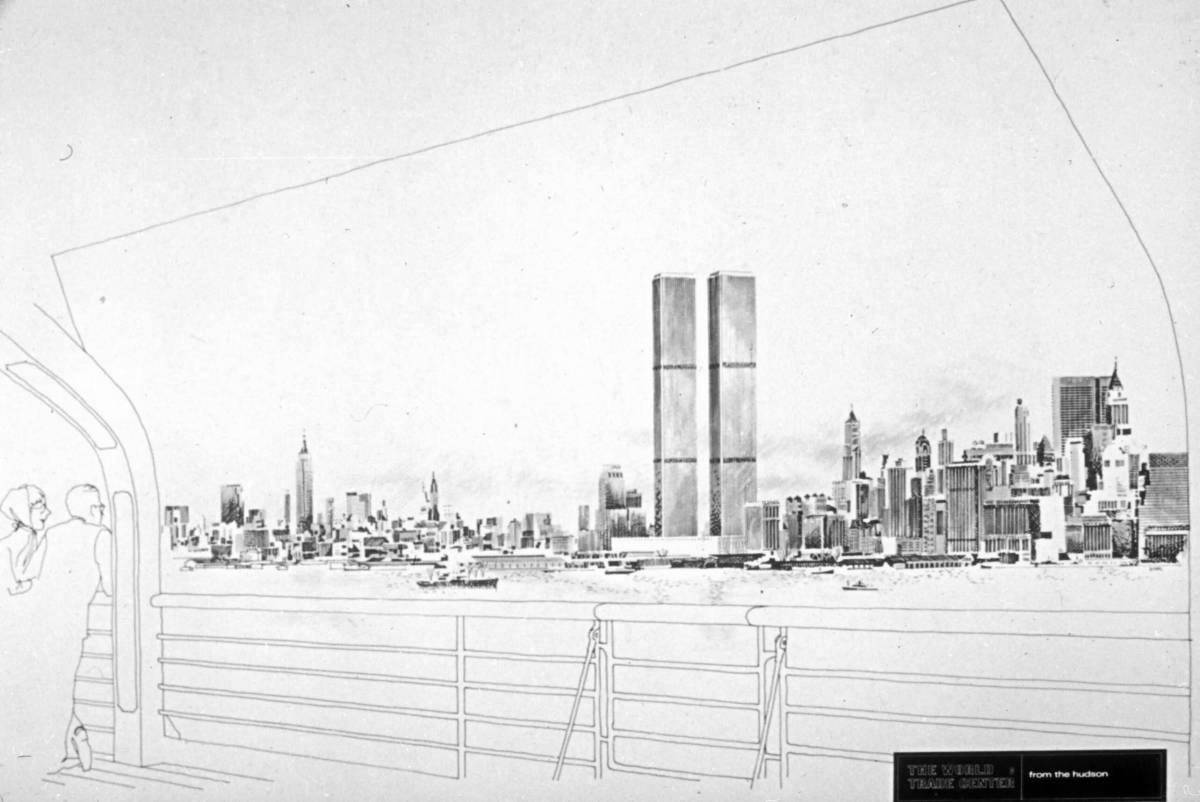 Раскраска башни-близнецы ярких цветов