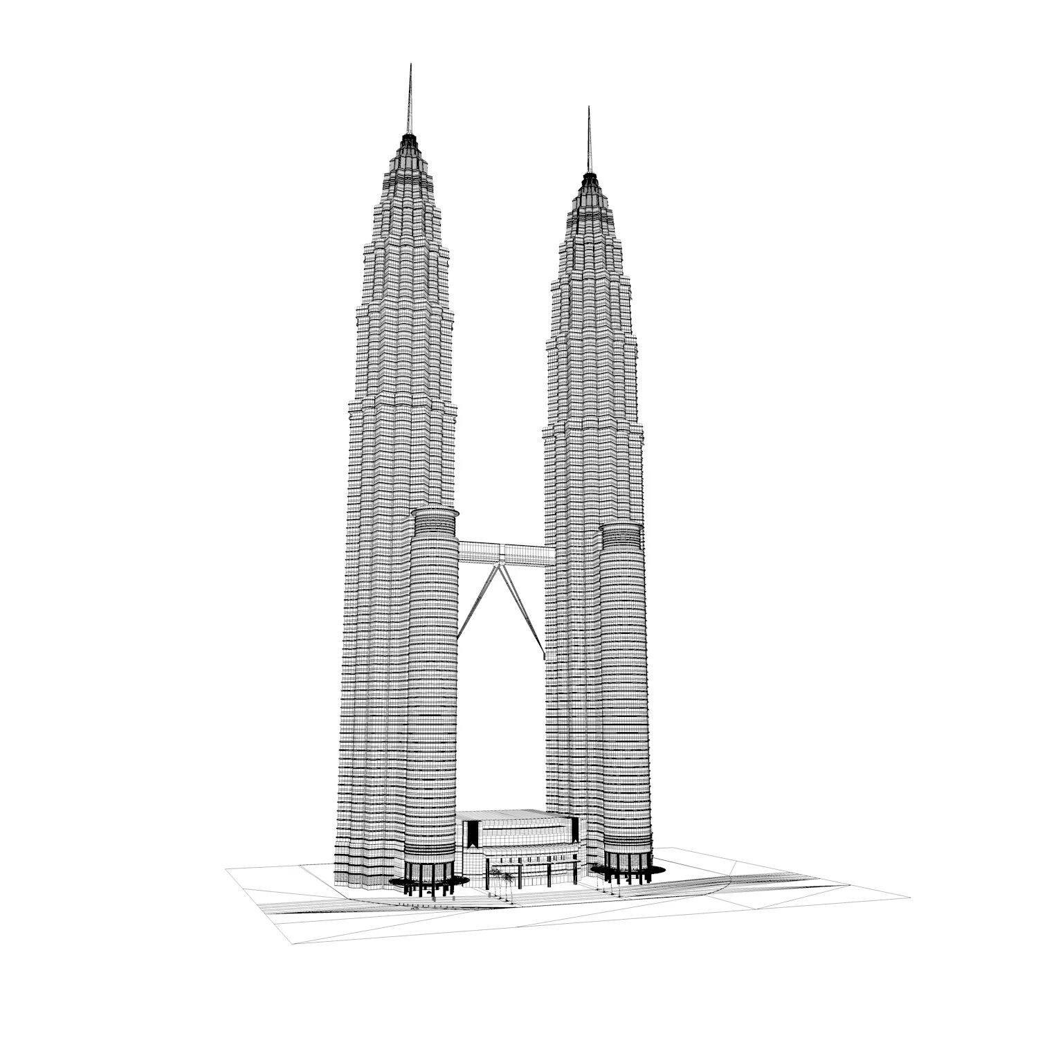 Colorful twin towers coloring book