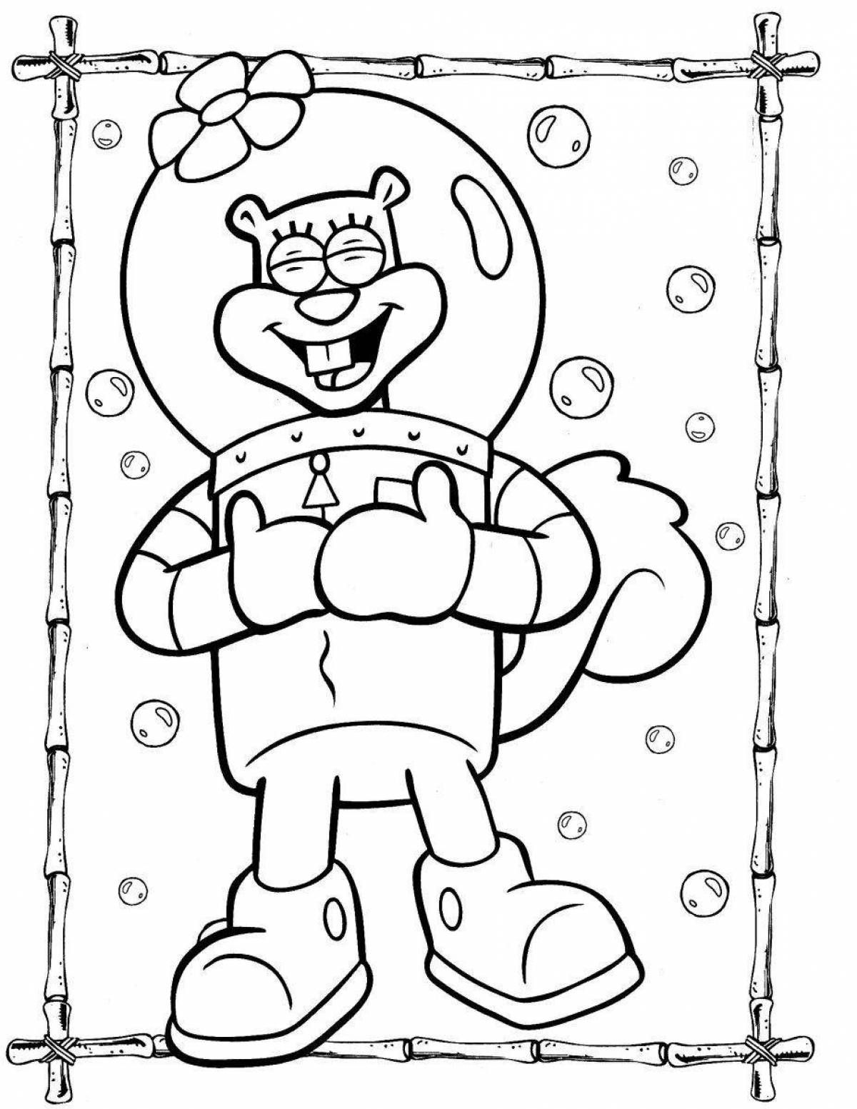 Sandy chicks animated coloring page