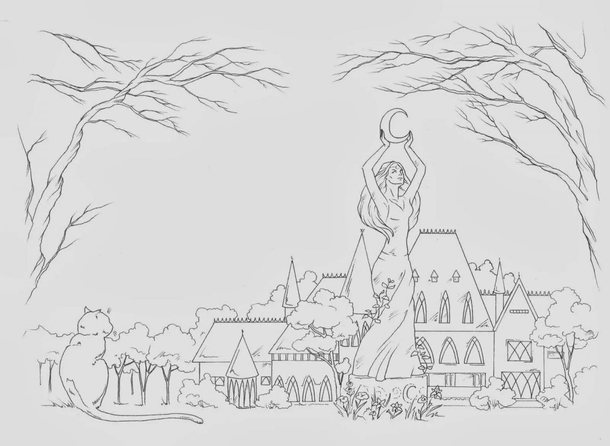 Photo Shiny night exploration coloring book