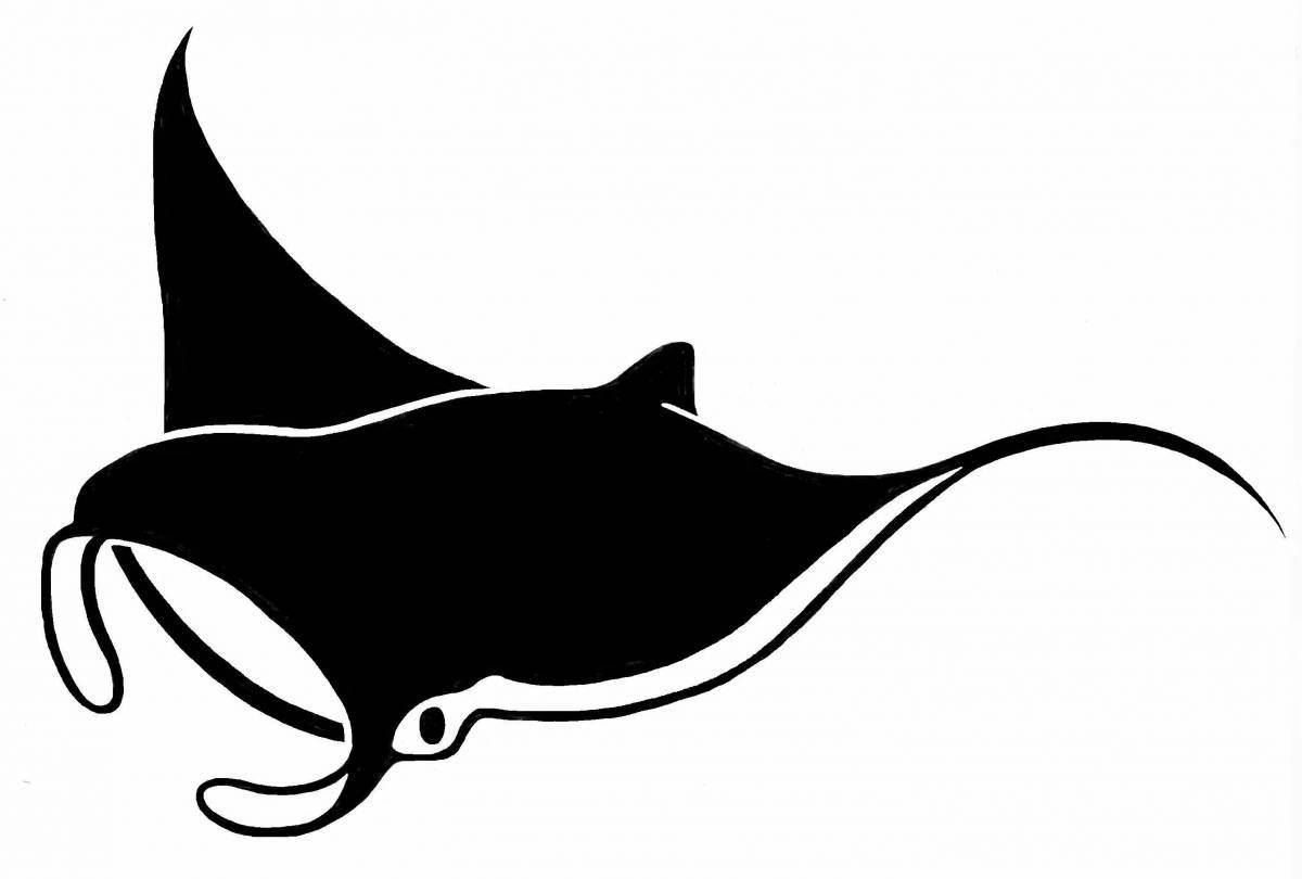 Потрясающая страница раскраски manta ray