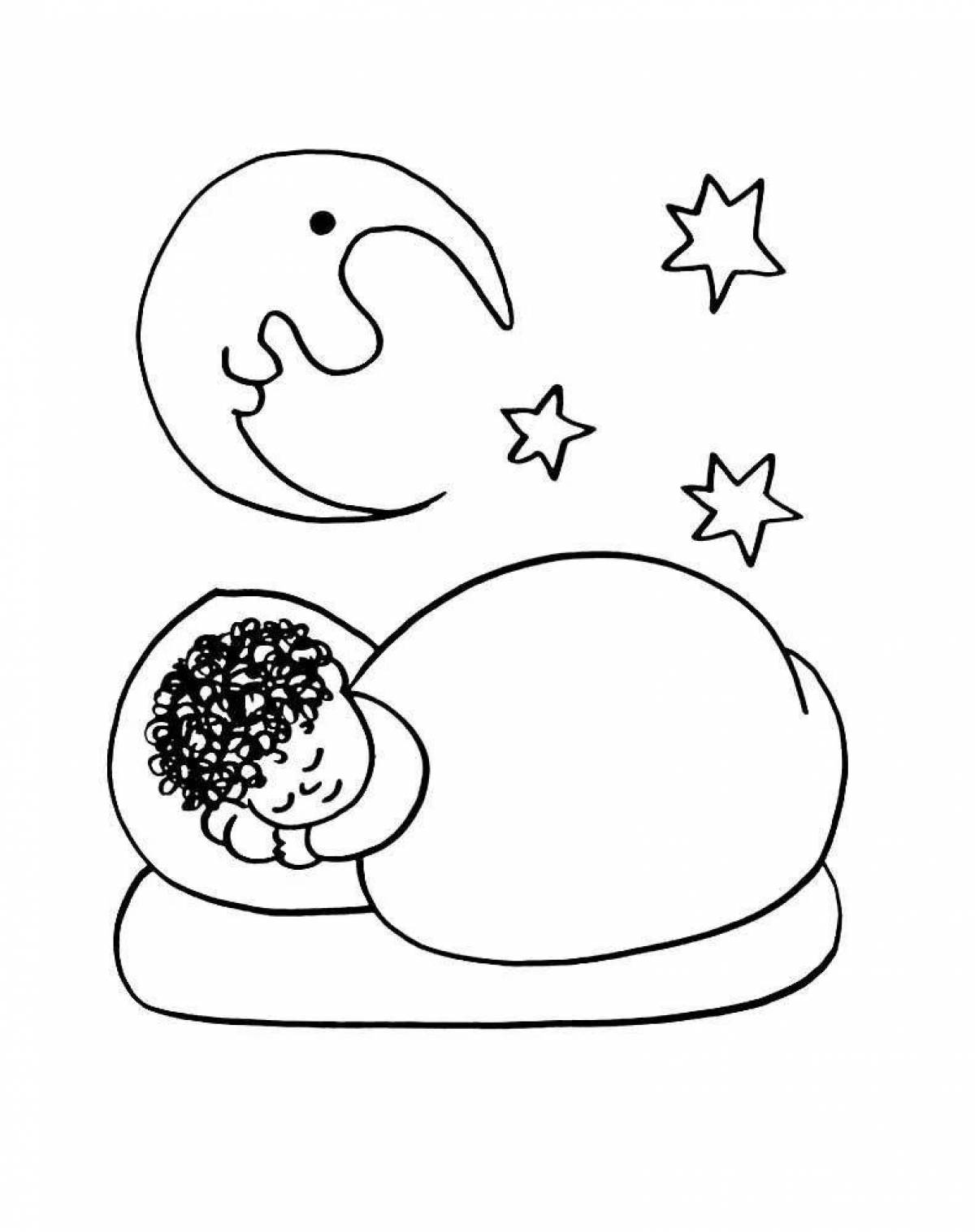 Очаровательная раскраска «спящие дети»