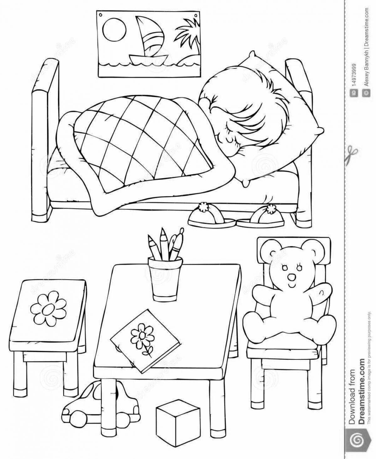 Exquisite sleeping children coloring book