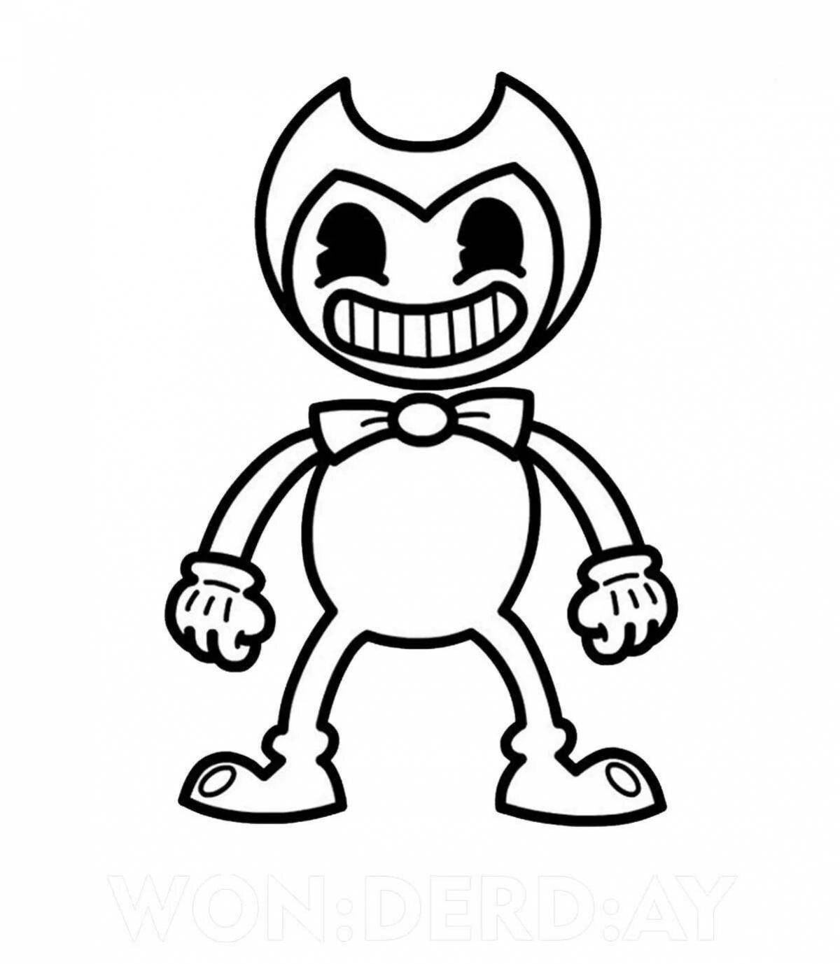 Awesome bendy coloring page