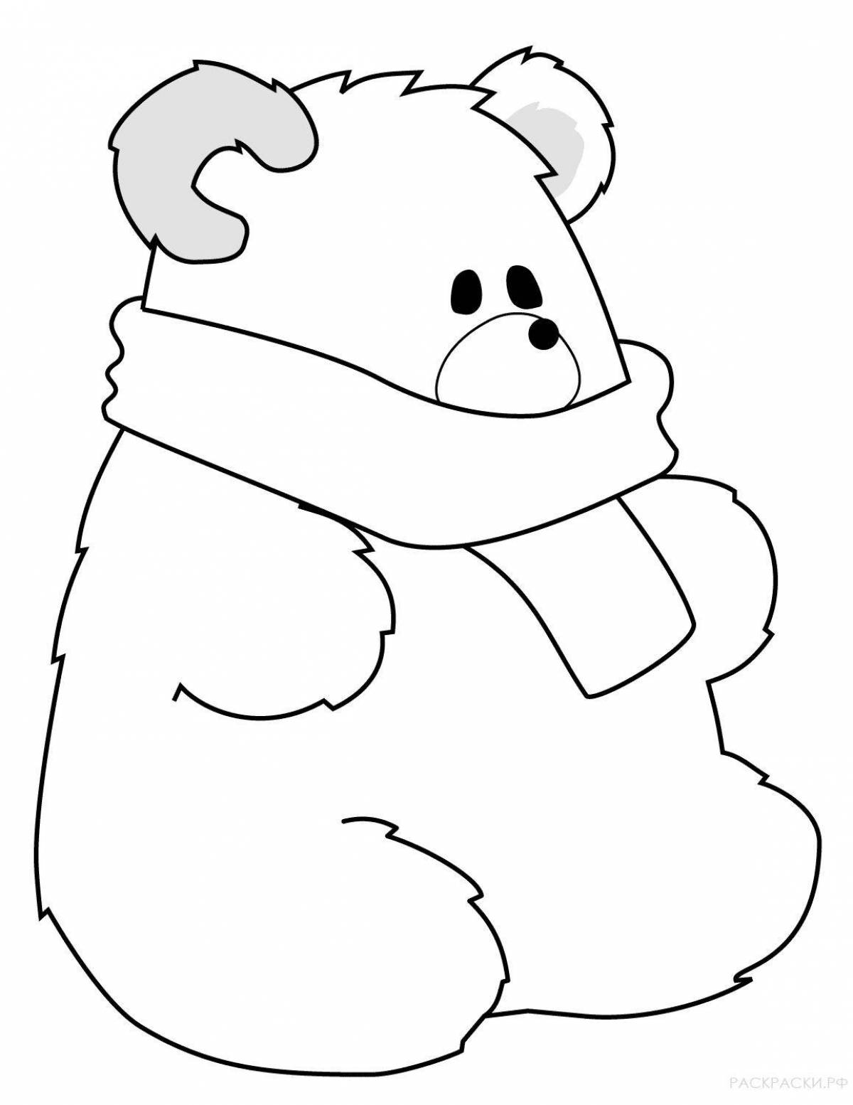 Sparkling Christmas bear coloring page