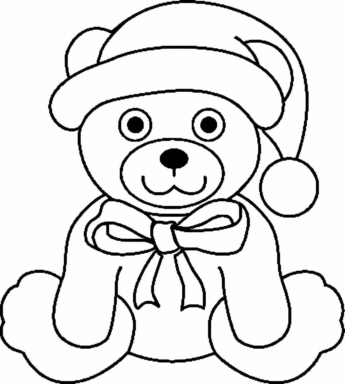 Sweet Christmas bear coloring page