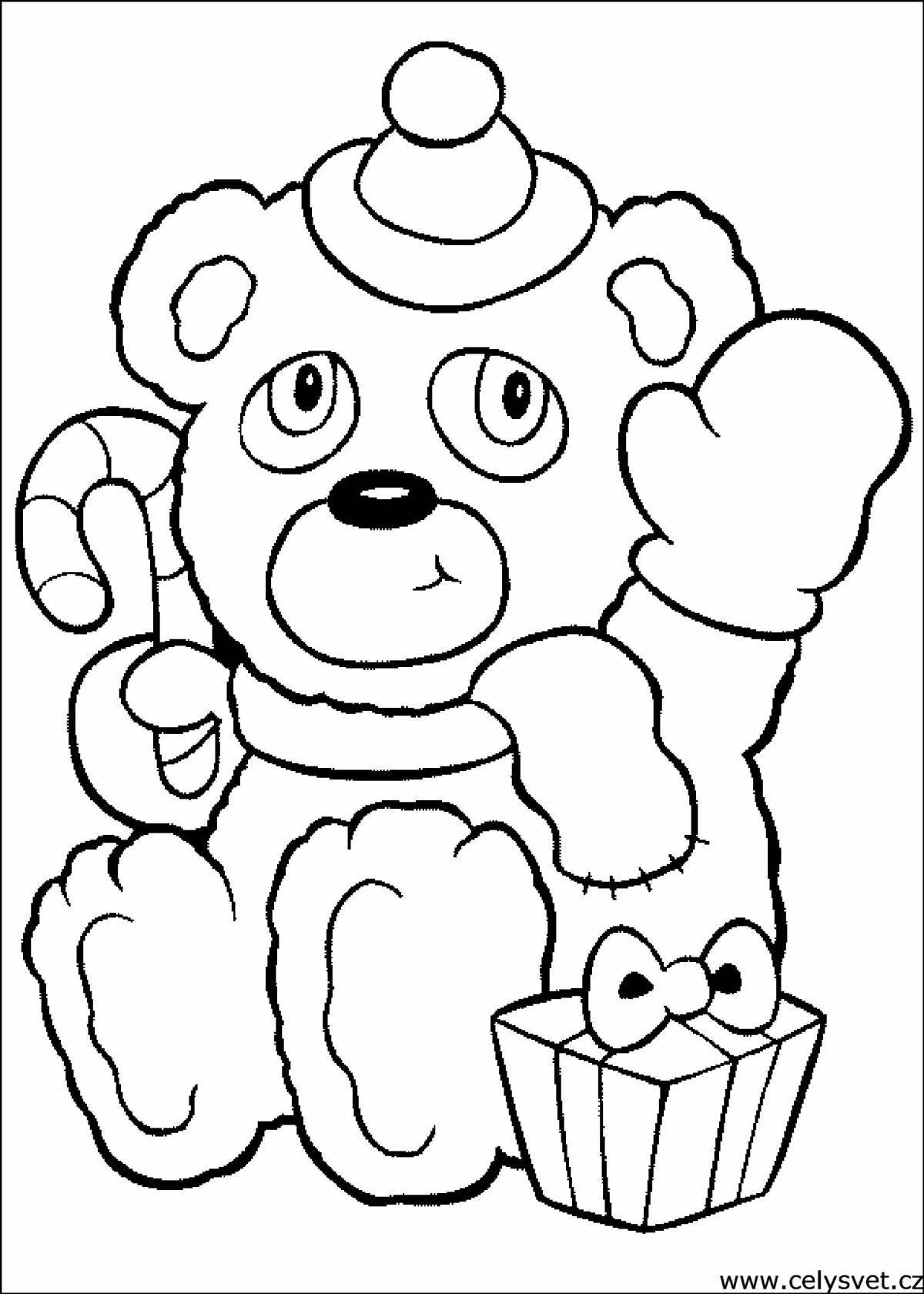 Coloring page nice christmas bear