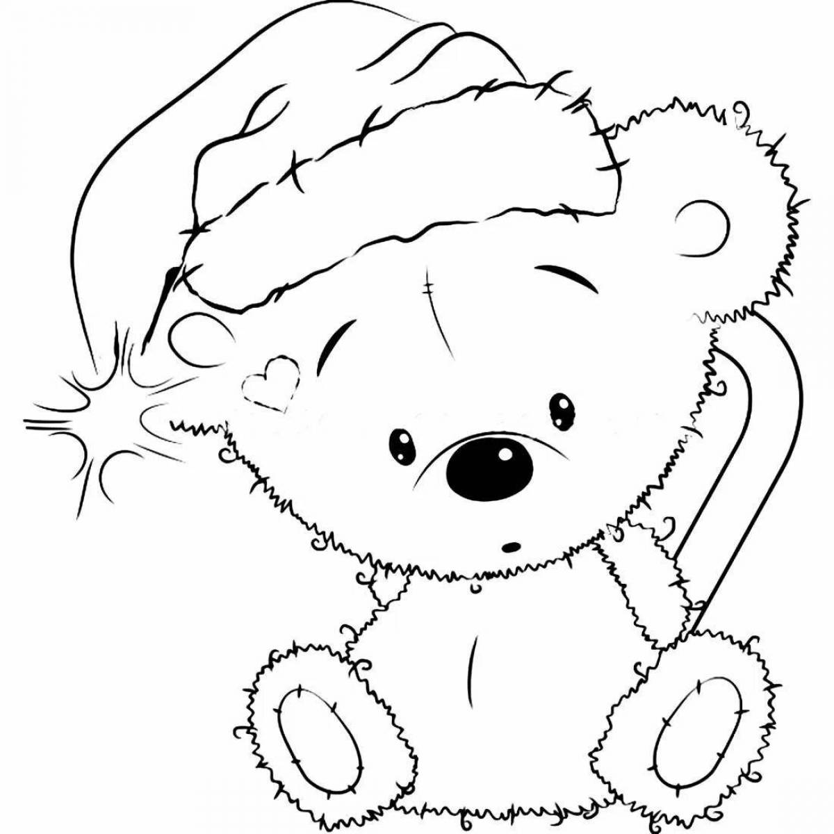 Раскраска буйный рождественский медведь