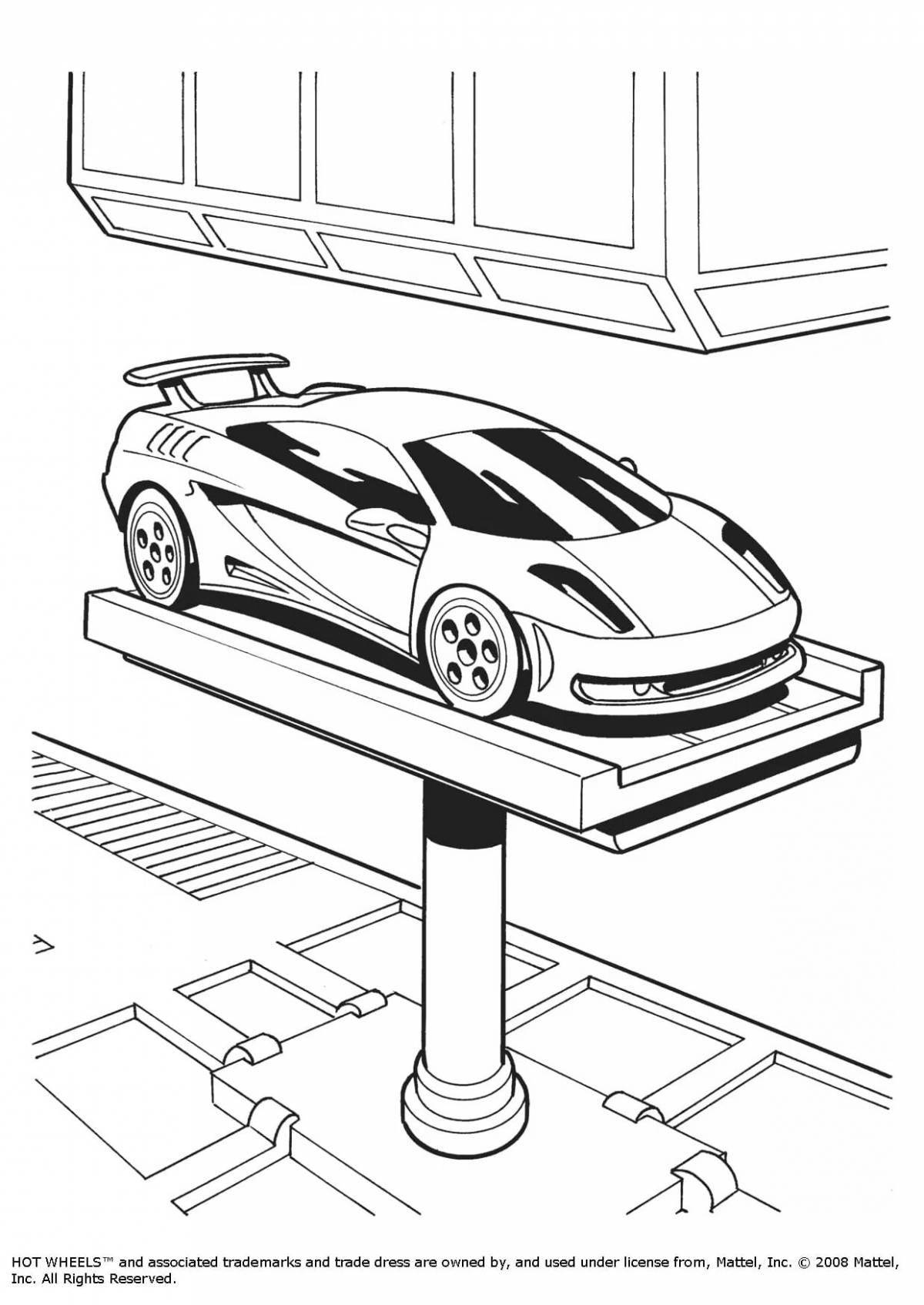 Radiant car parking coloring page