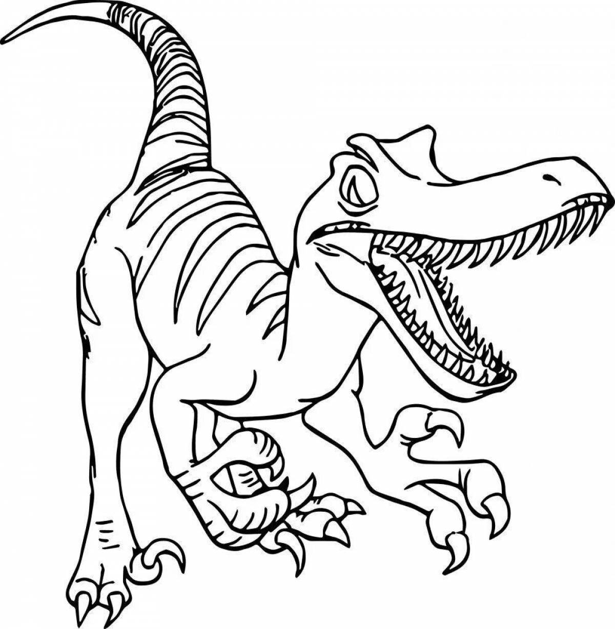 Причудливая раскраска с изображением динозавра