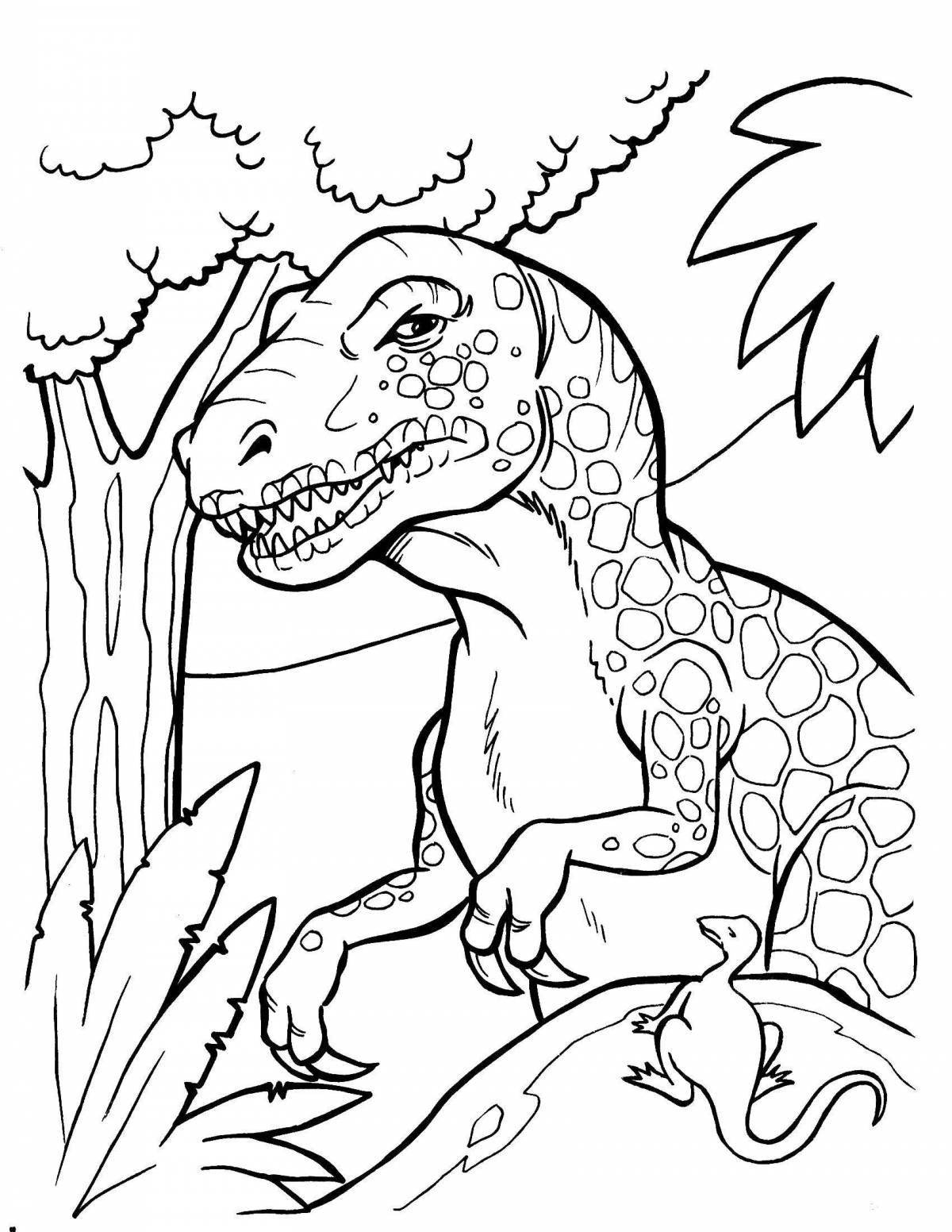 Развлекательная раскраска с изображением динозавров
