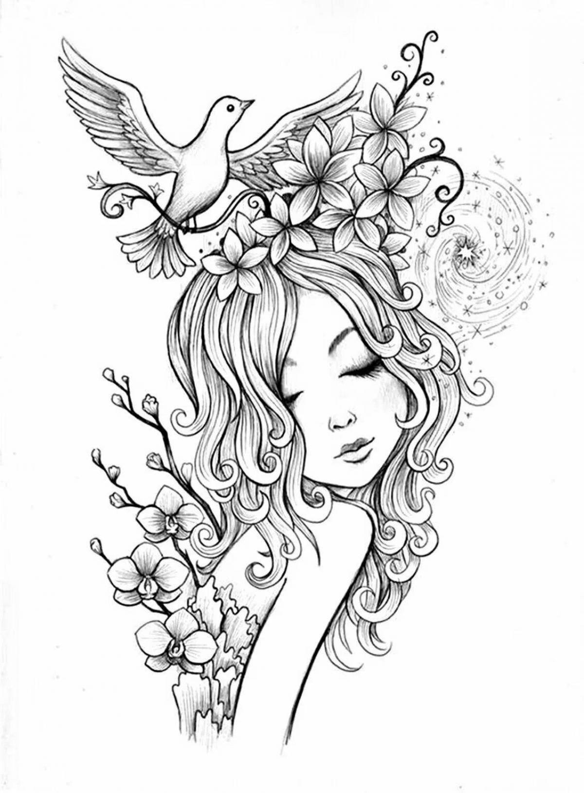 Glowing coloring pages for girls