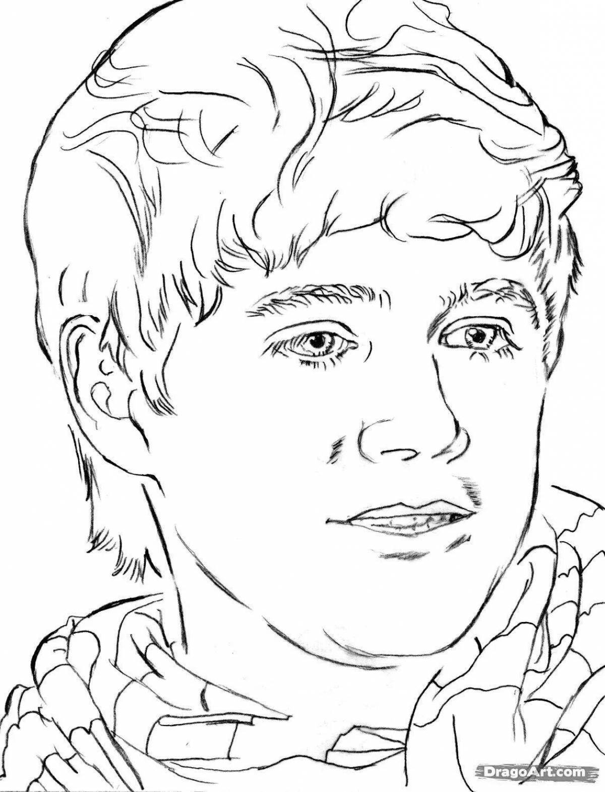 Bold coloring pages with portraits of people