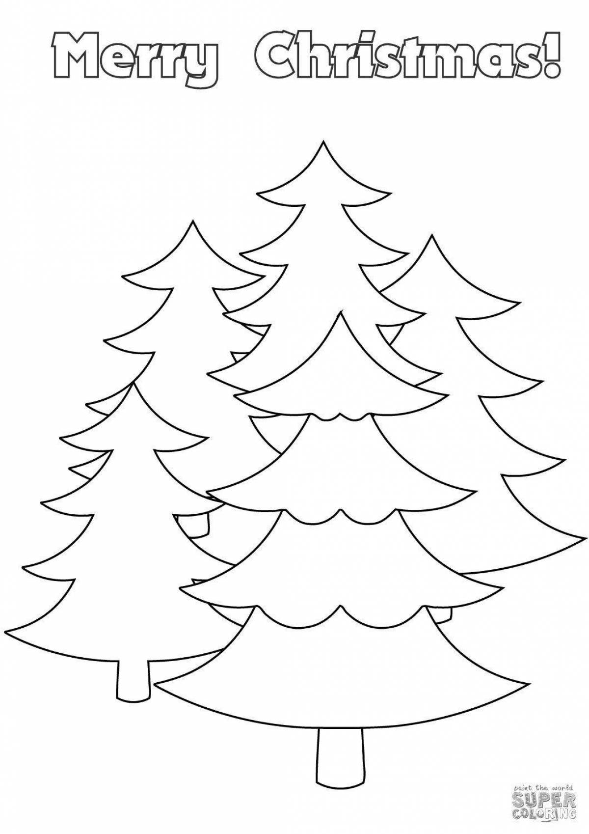 Светящаяся раскраска рождественская елка зимой