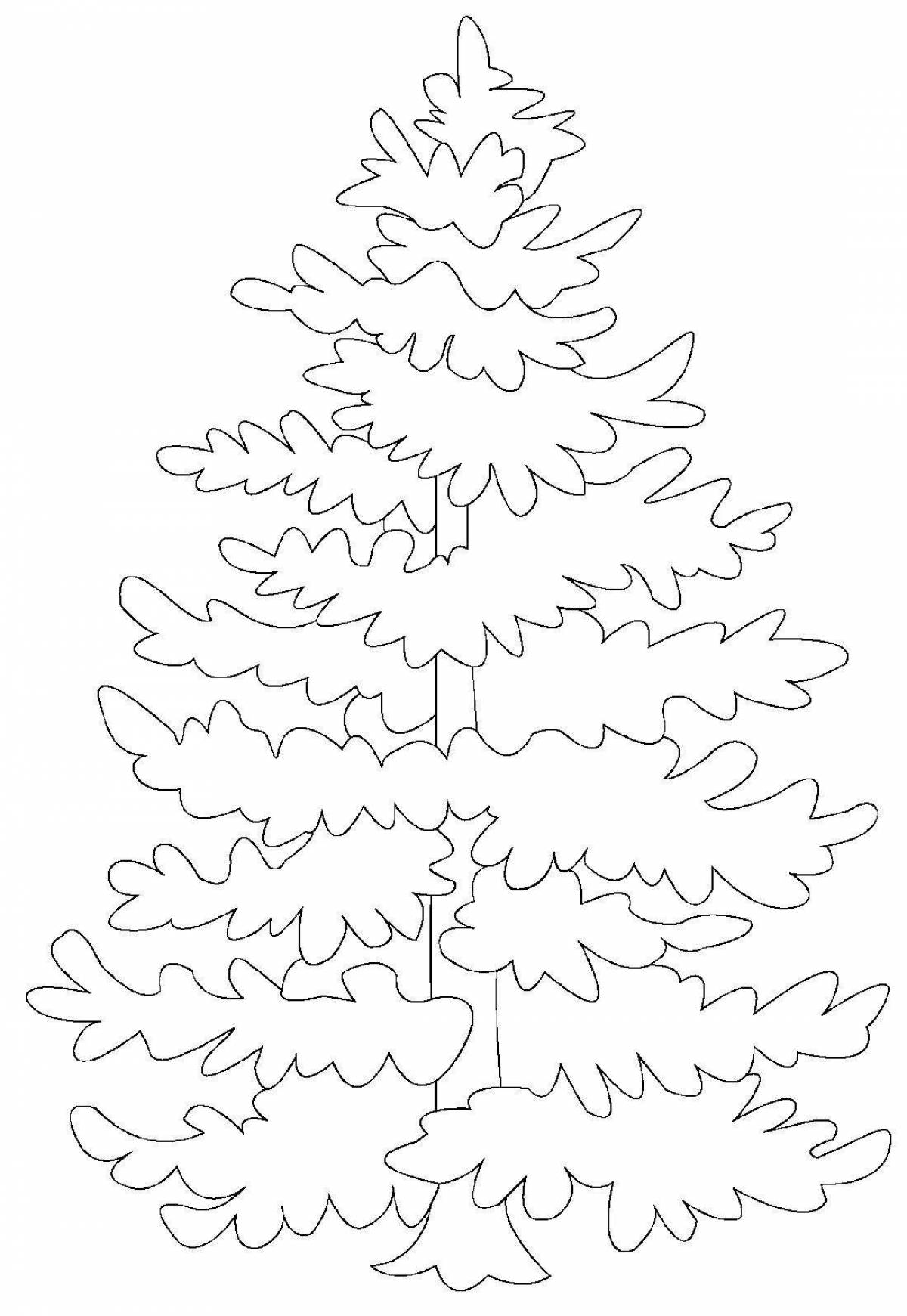 Идеальная раскраска рождественская елка зимой