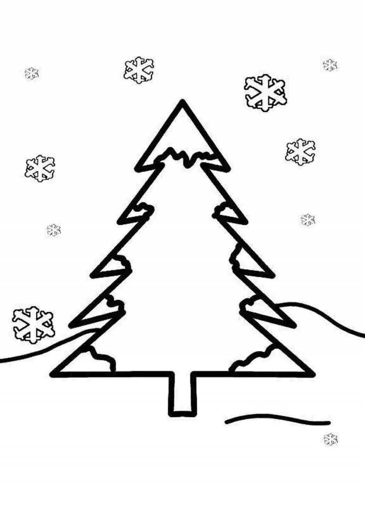 Великодушная раскраска рождественская елка зимой
