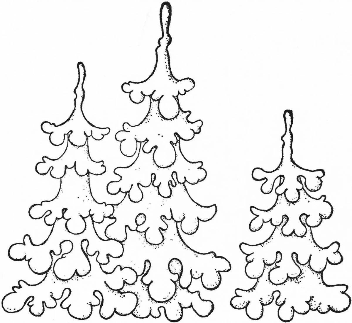 Королевская раскраска рождественская елка зимой