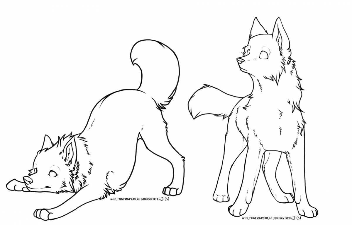 Coloring page playful fox tail