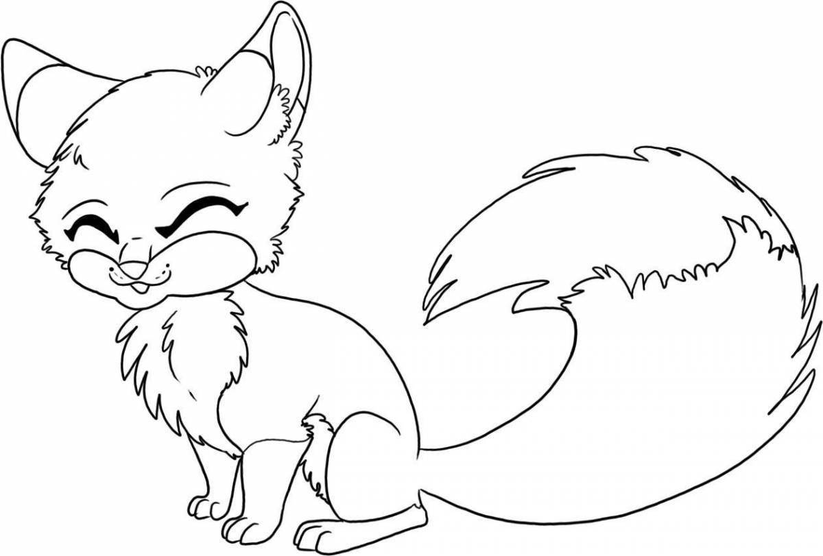 Adorable fox tail coloring page