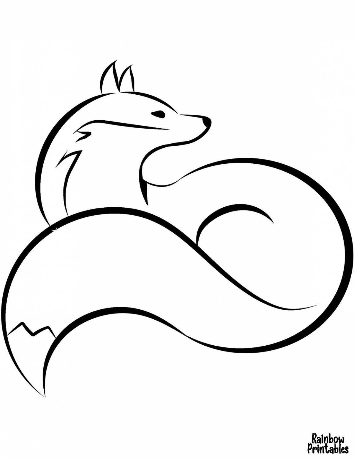 Adorable fox tail coloring page