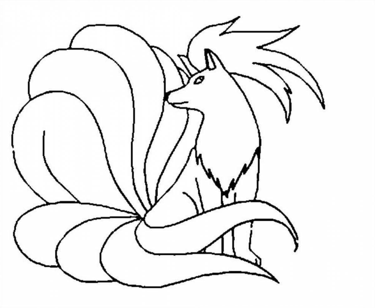 Coloring page dazzling fox tail