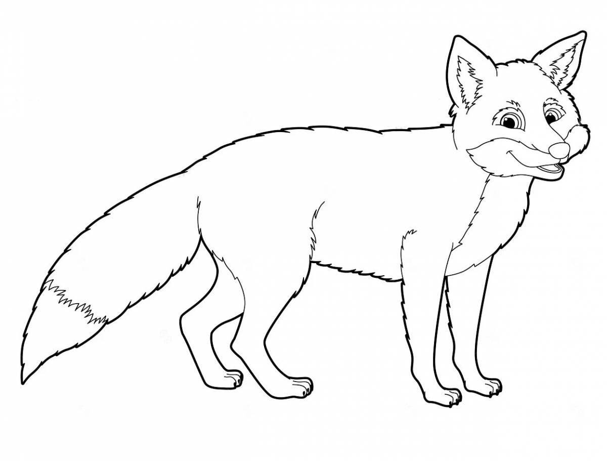 Glittering fox tail coloring page