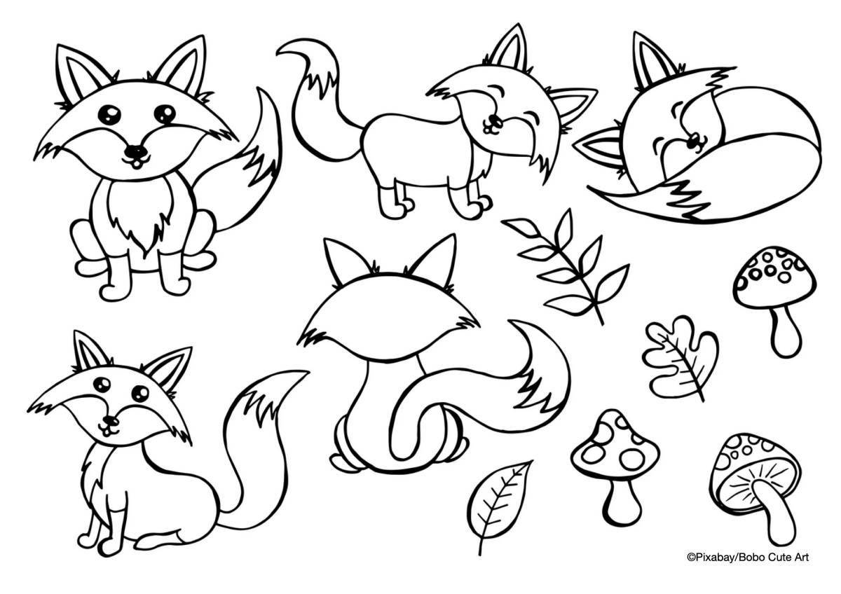 Gorgeous fox tail coloring page